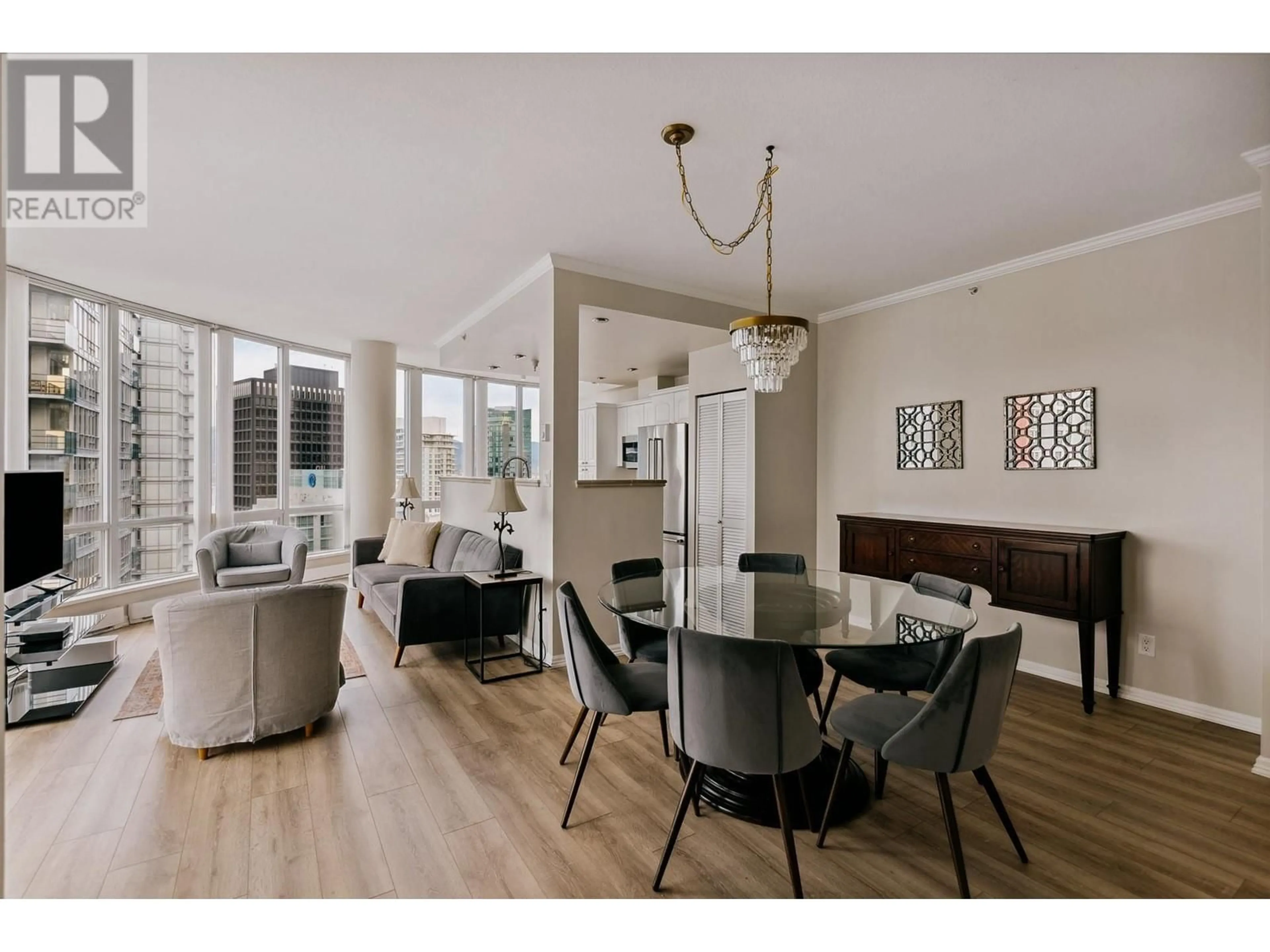 Dining room, wood/laminate floor for 2702 1166 MELVILLE STREET, Vancouver British Columbia V6E4P5