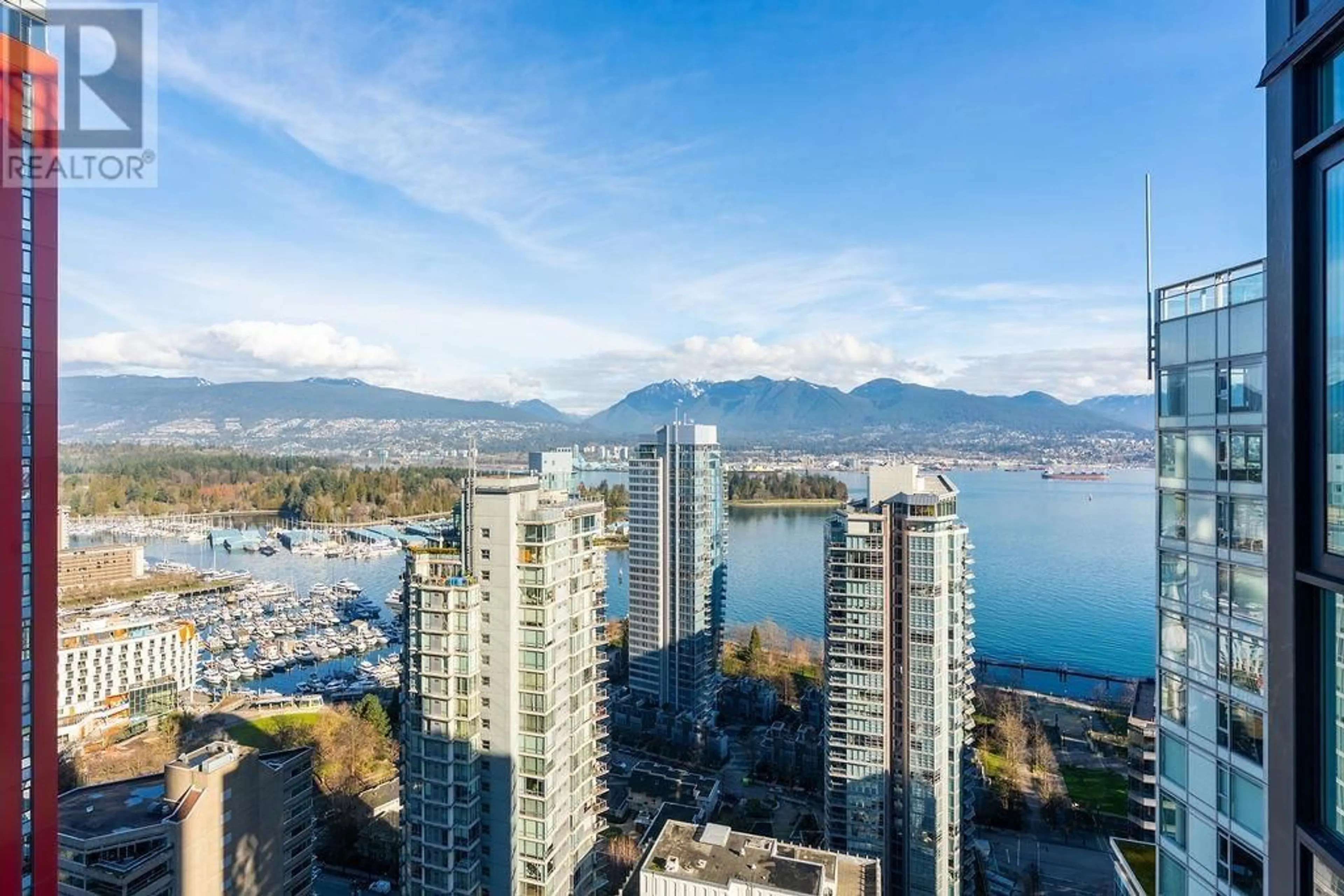 A pic from outside/outdoor area/front of a property/back of a property/a pic from drone, water/lake/river/ocean view for 3201 1189 MELVILLE STREET, Vancouver British Columbia V6E4T8