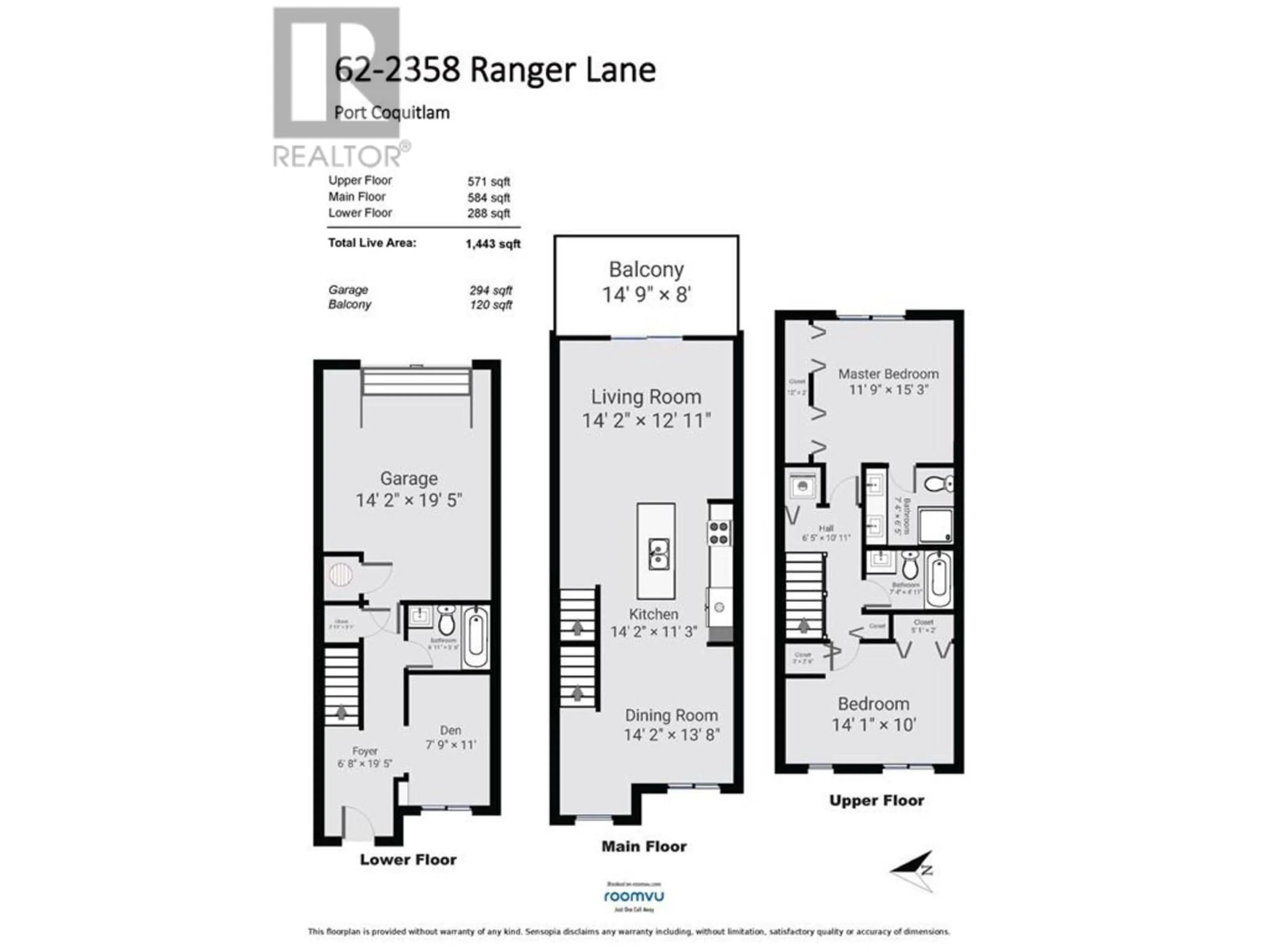 Floor plan for 62 2358 RANGER LANE, Port Coquitlam British Columbia V3B0L5