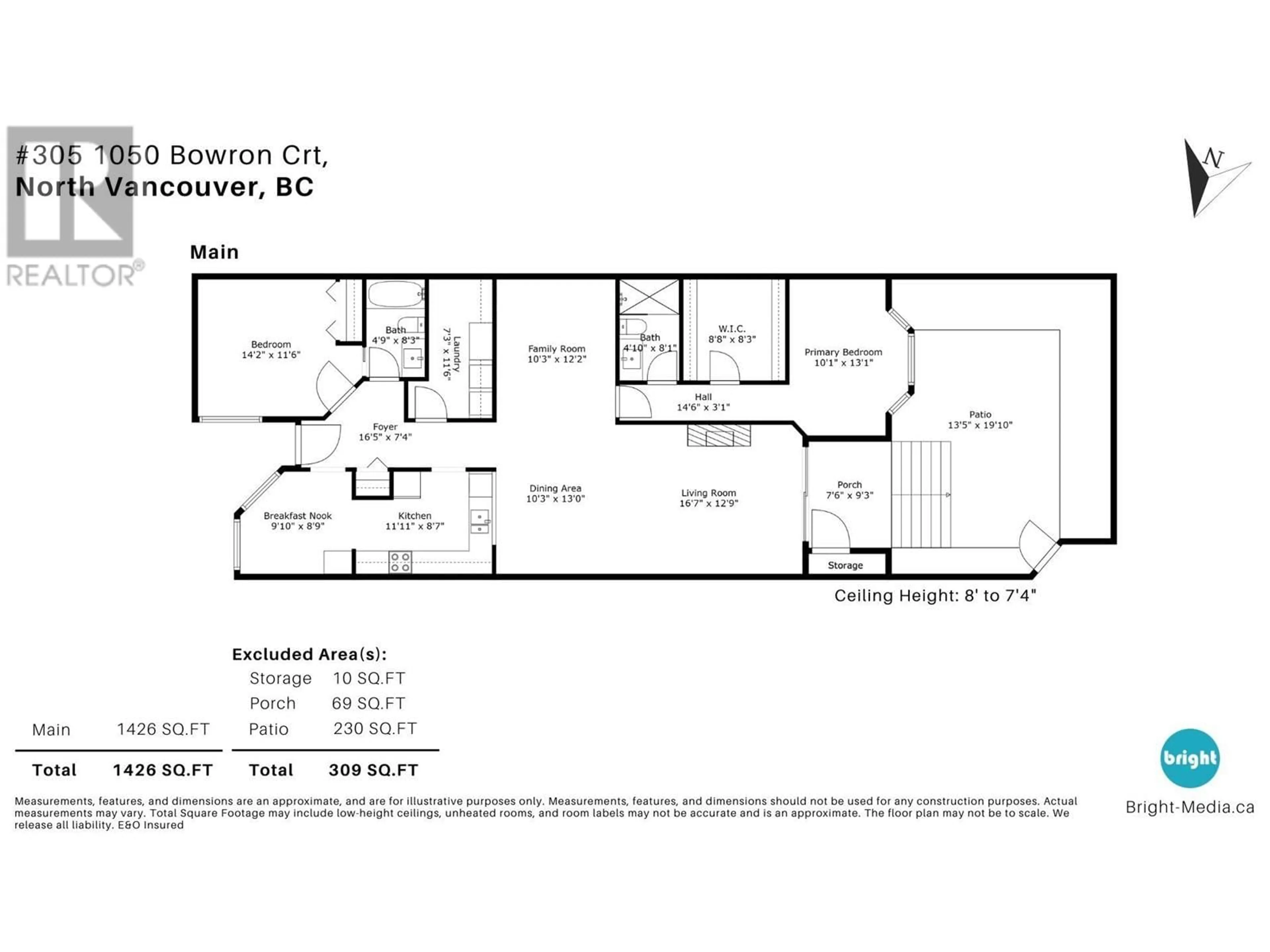 Floor plan for 305 1050 BOWRON COURT, North Vancouver British Columbia V7H2X6