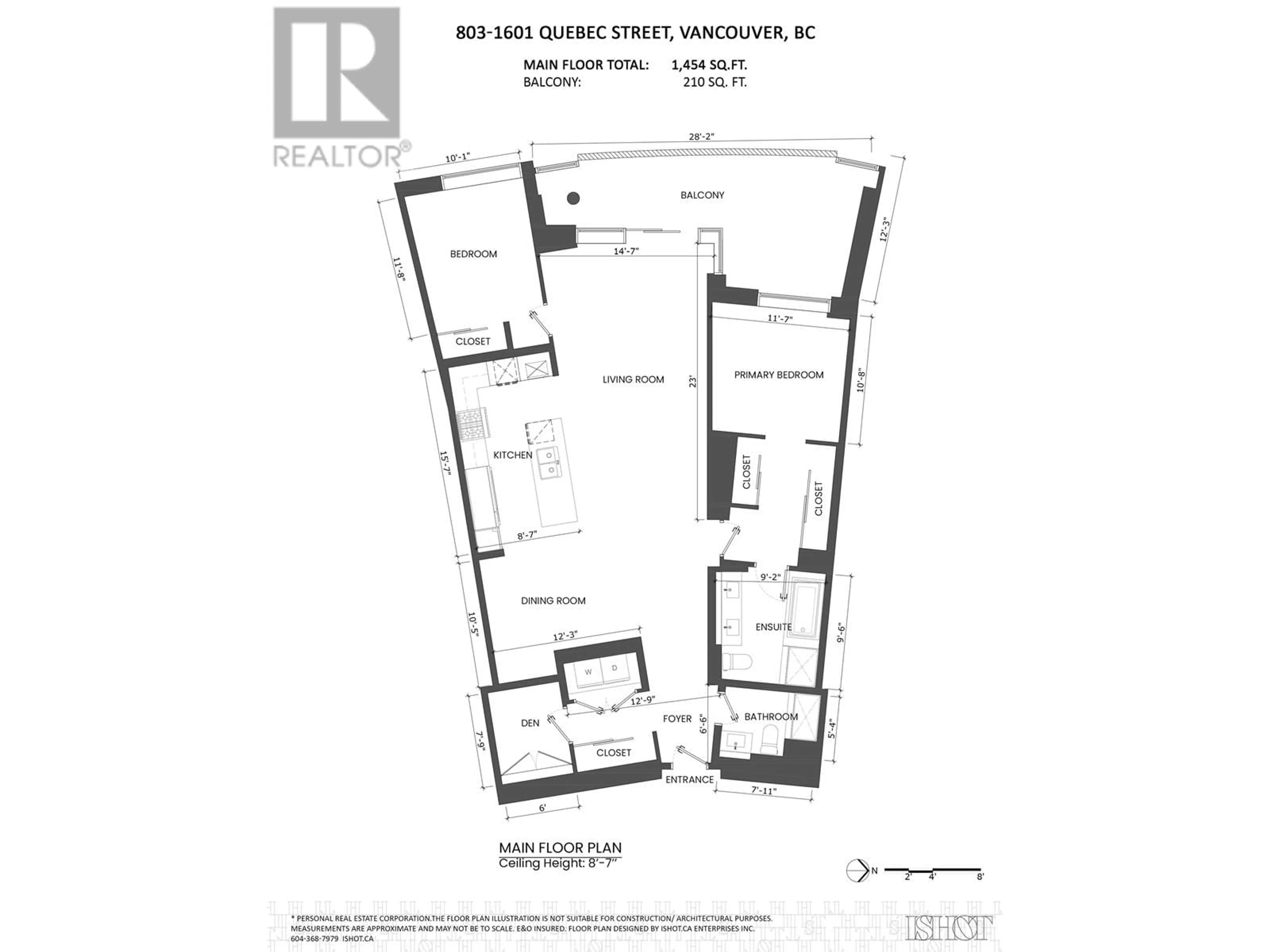 Floor plan for 803 - 1601 QUEBEC STREET, Vancouver British Columbia V6A0J9