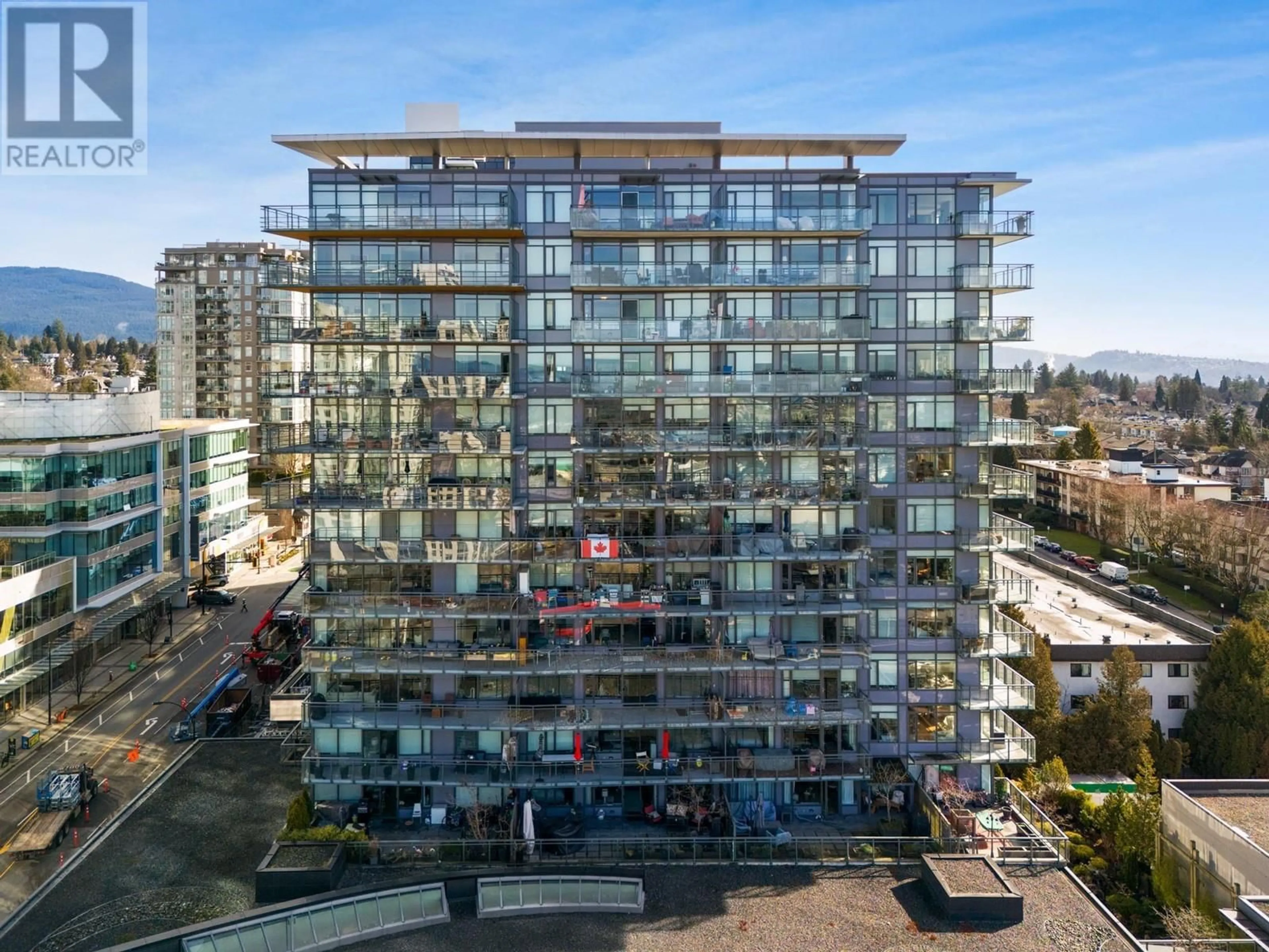 A pic from outside/outdoor area/front of a property/back of a property/a pic from drone, city buildings view from balcony for 705 111 E 13TH STREET, North Vancouver British Columbia V7L0C7