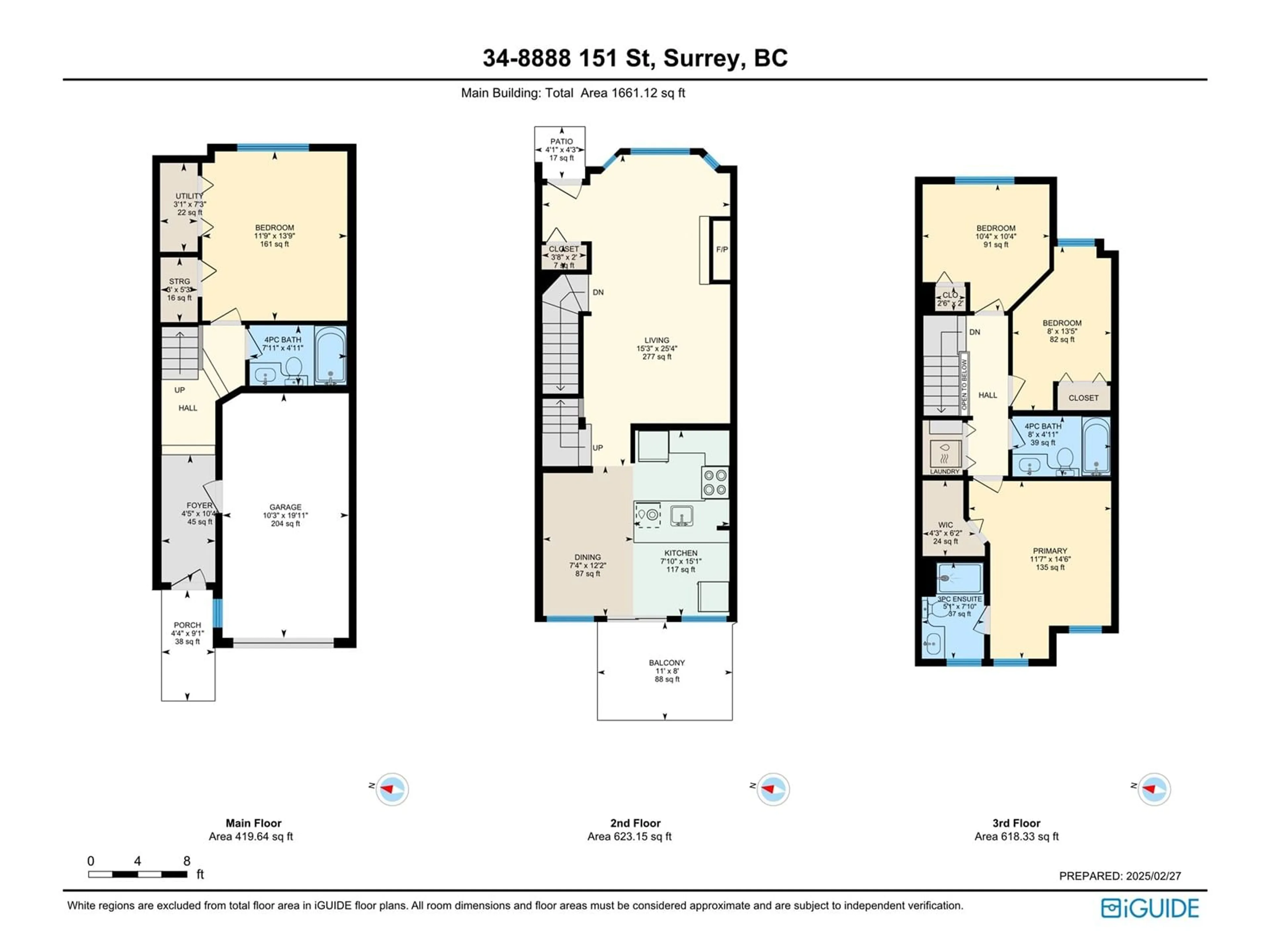 Floor plan for 34 8888 151 STREET, Surrey British Columbia V3R0Z9