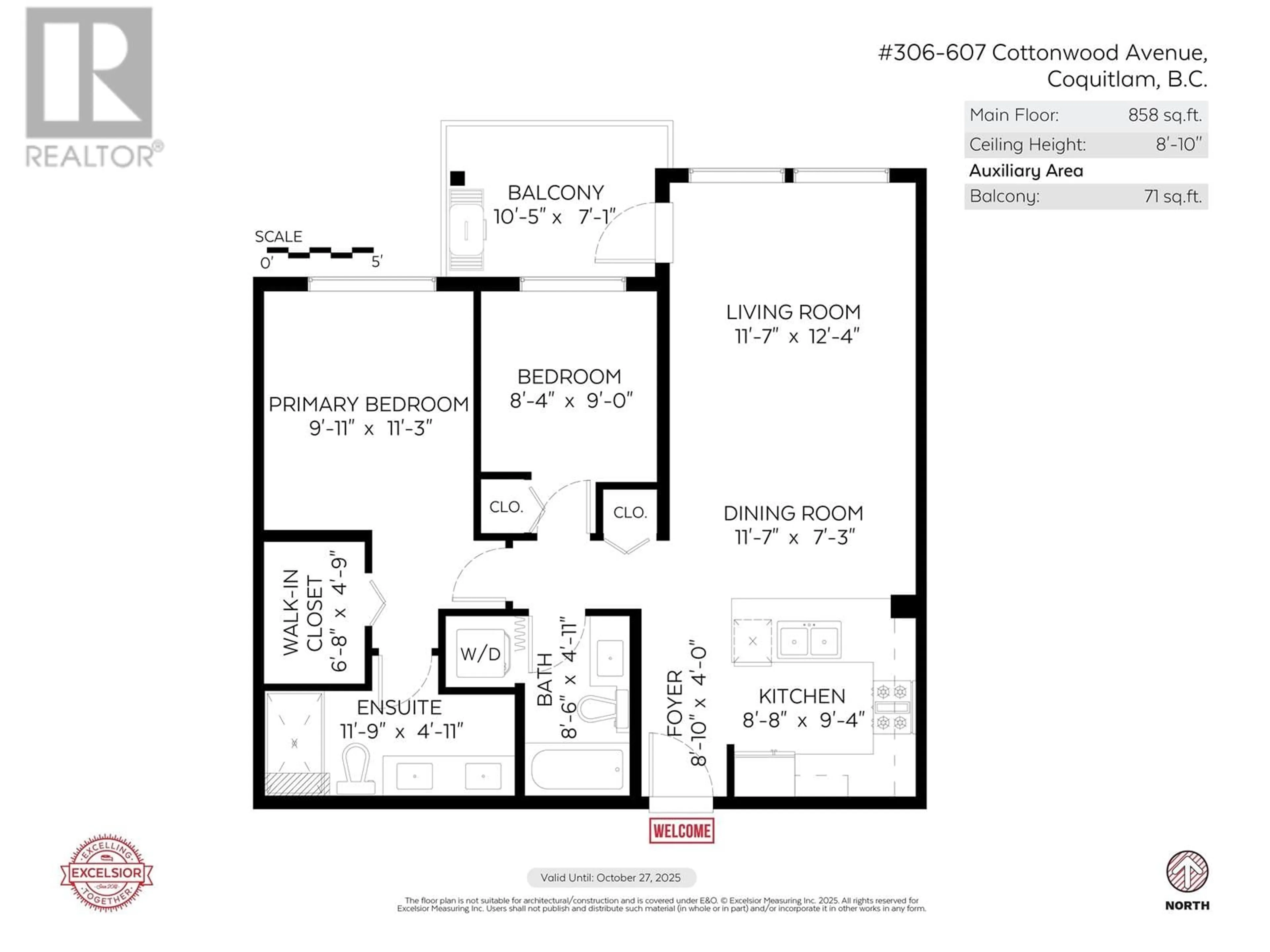 Floor plan for 306 607 COTTONWOOD AVENUE, Coquitlam British Columbia V3J0H1