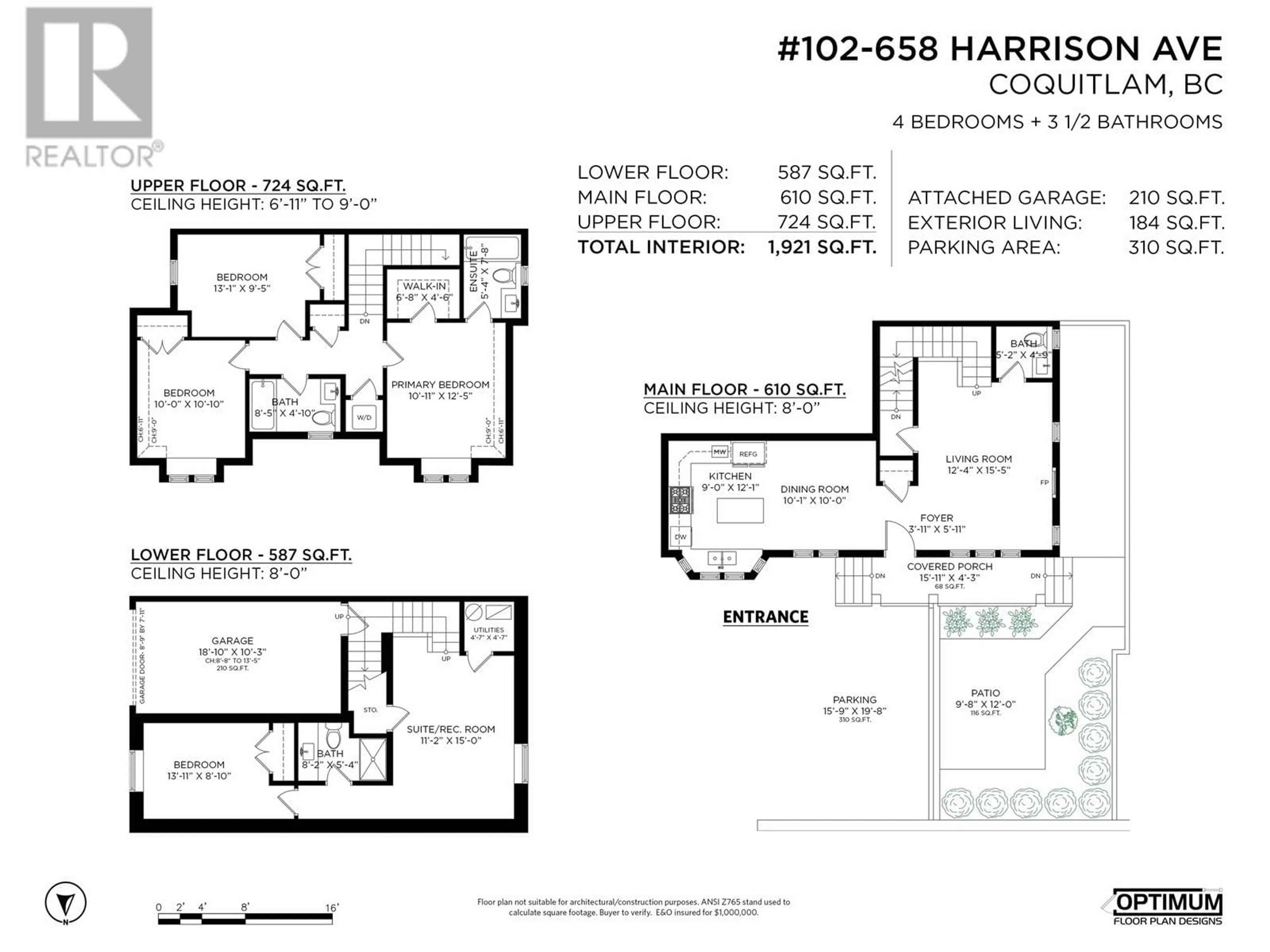 Floor plan for 102 658 HARRISON AVENUE, Coquitlam British Columbia V3J3Y2