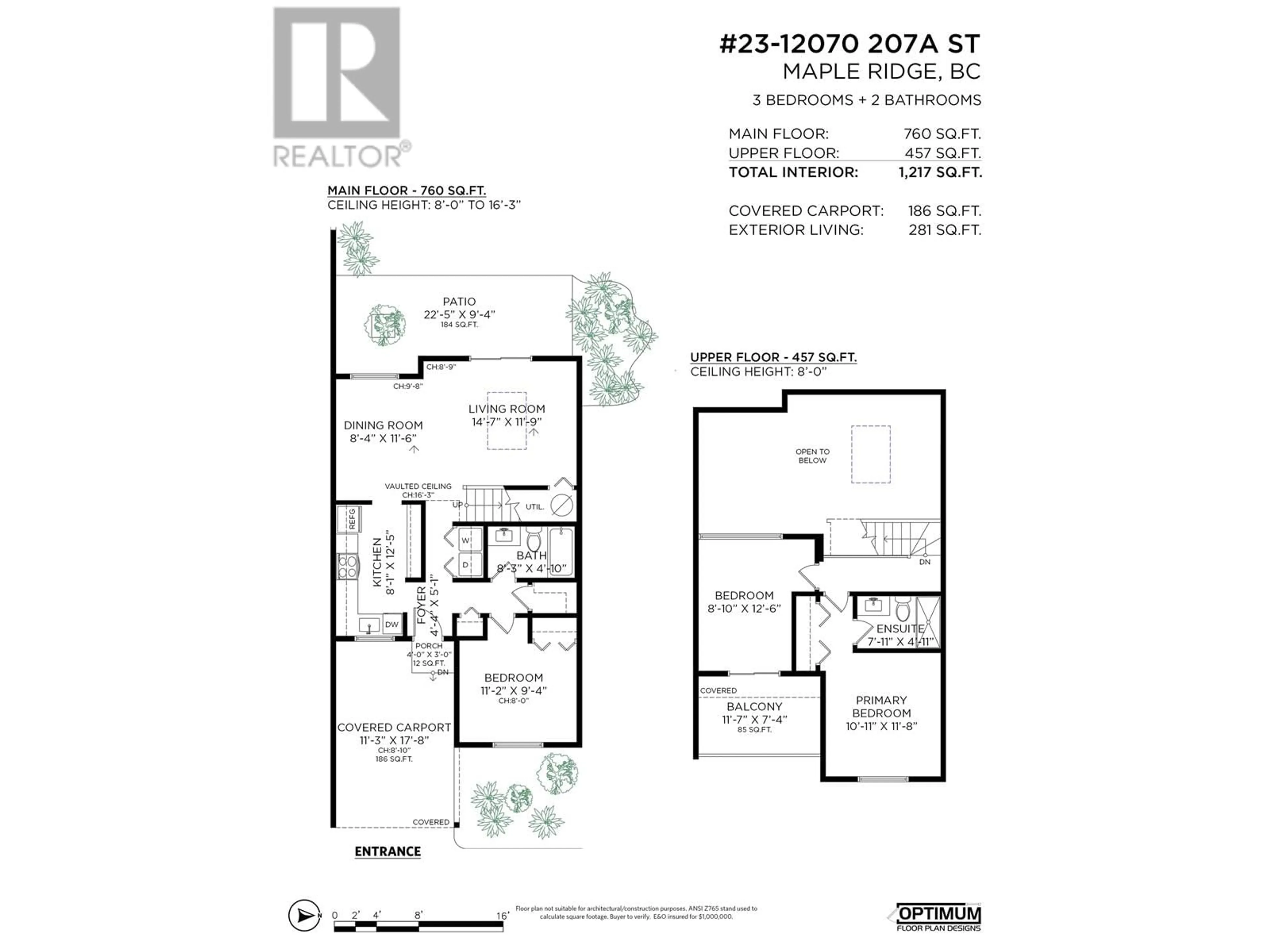 Floor plan for 23 12070 207A STREET, Maple Ridge British Columbia V2X9Y2