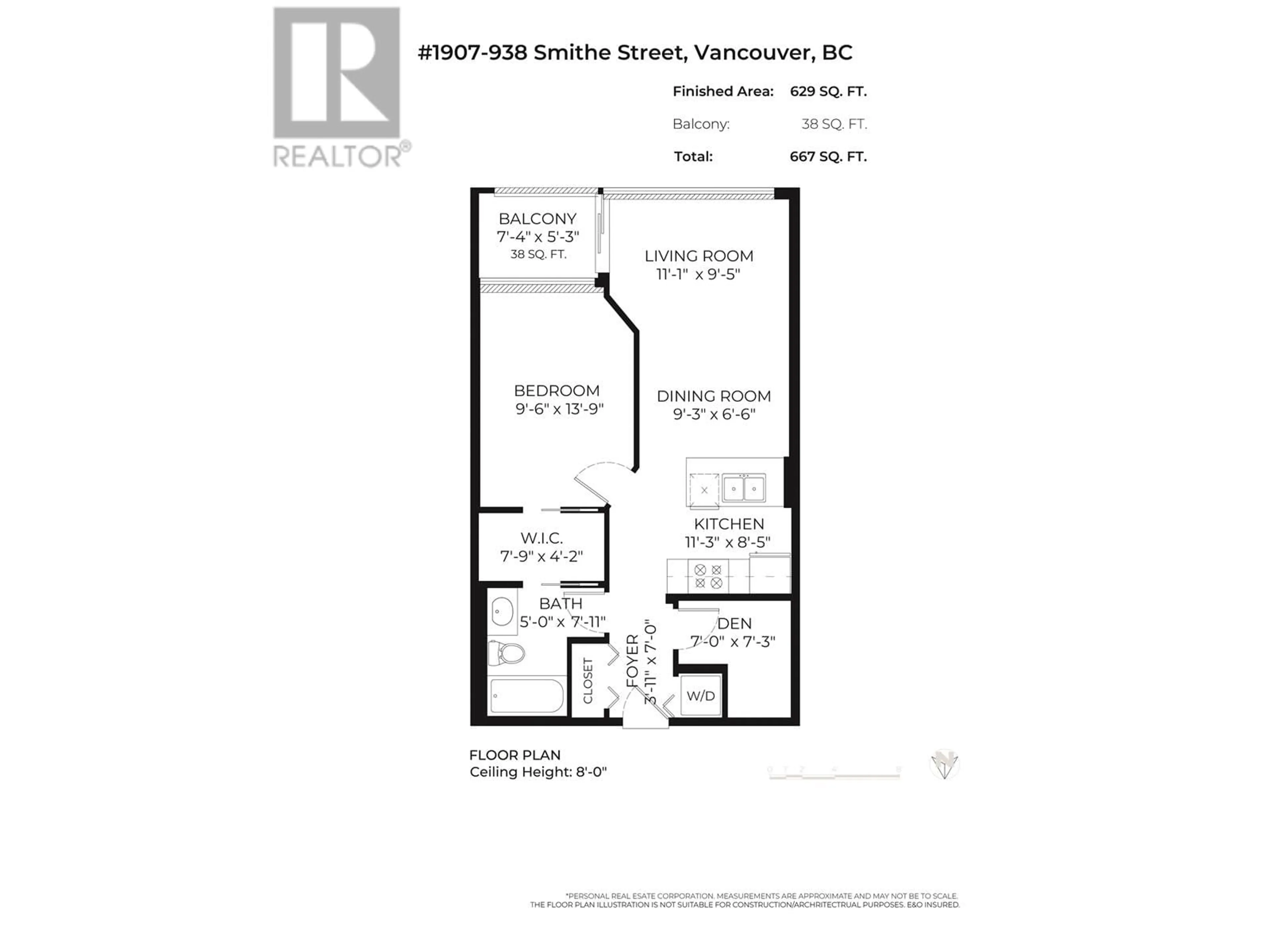 Floor plan for 1907 938 SMITHE STREET, Vancouver British Columbia V6Z3H8