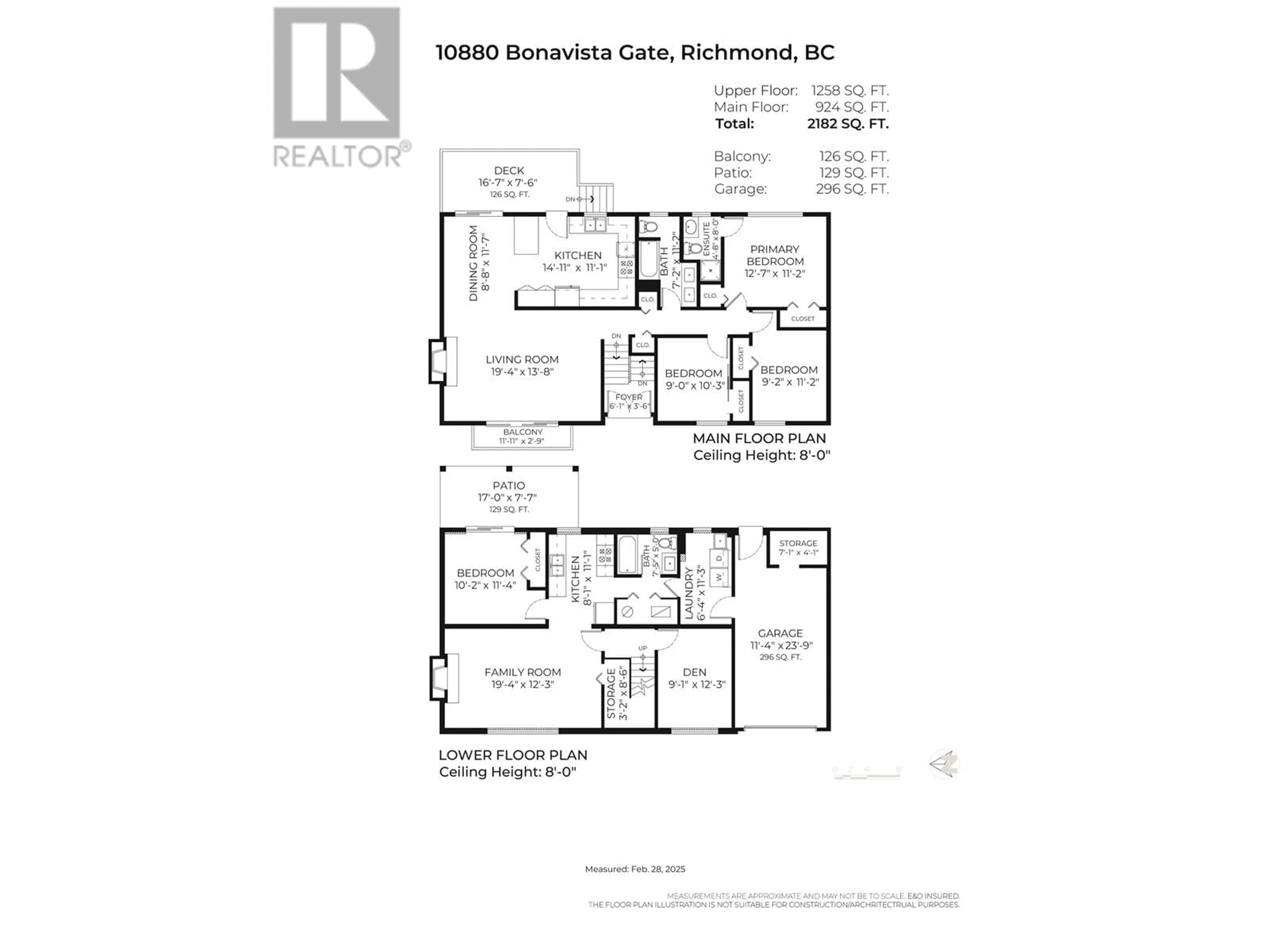 Floor plan for 10880 BONAVISTA GATE, Richmond British Columbia V7E4K3