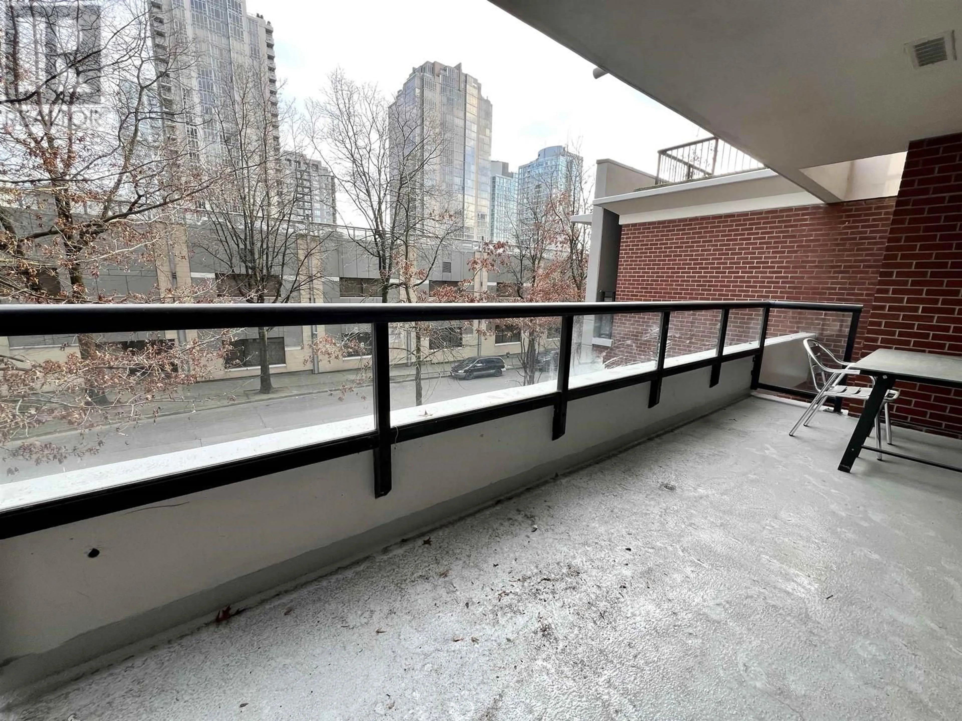 Balcony in the apartment, city buildings view from balcony for 301 - 909 MAINLAND STREET, Vancouver British Columbia V6B1S3