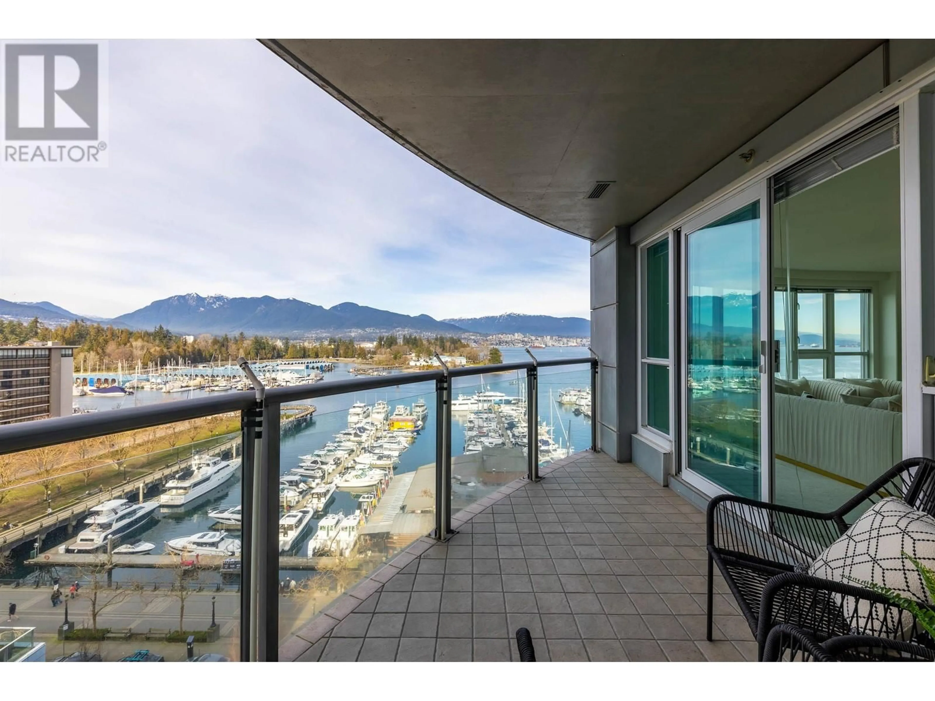 Balcony in the apartment, water/lake/river/ocean view for 1105 535 NICOLA STREET, Vancouver British Columbia V6G3G3