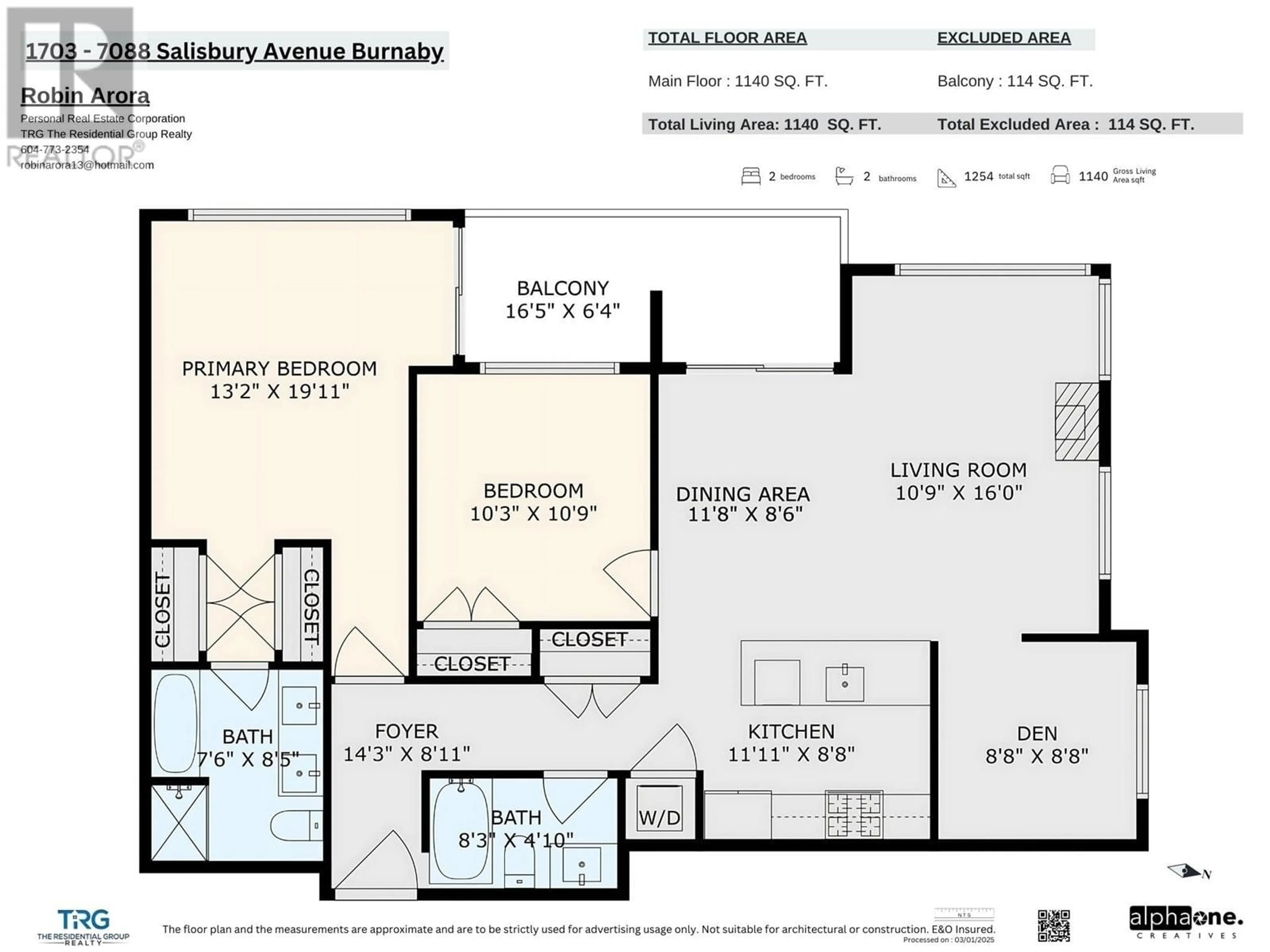 Floor plan for 1703 7088 SALISBURY AVENUE, Burnaby British Columbia V5E0A4