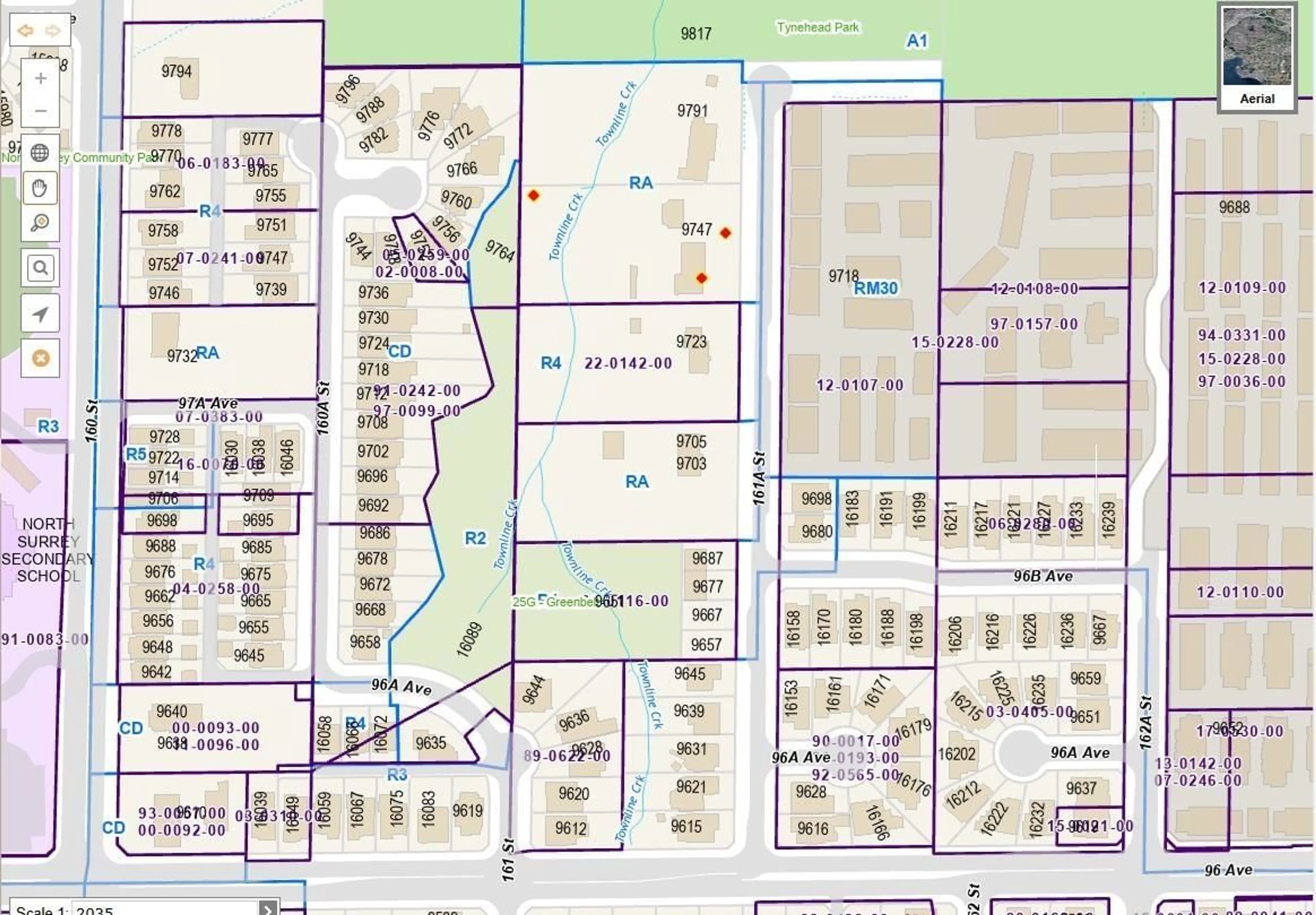 Picture of a map for 9747 161A STREET, Surrey British Columbia V4N2E8