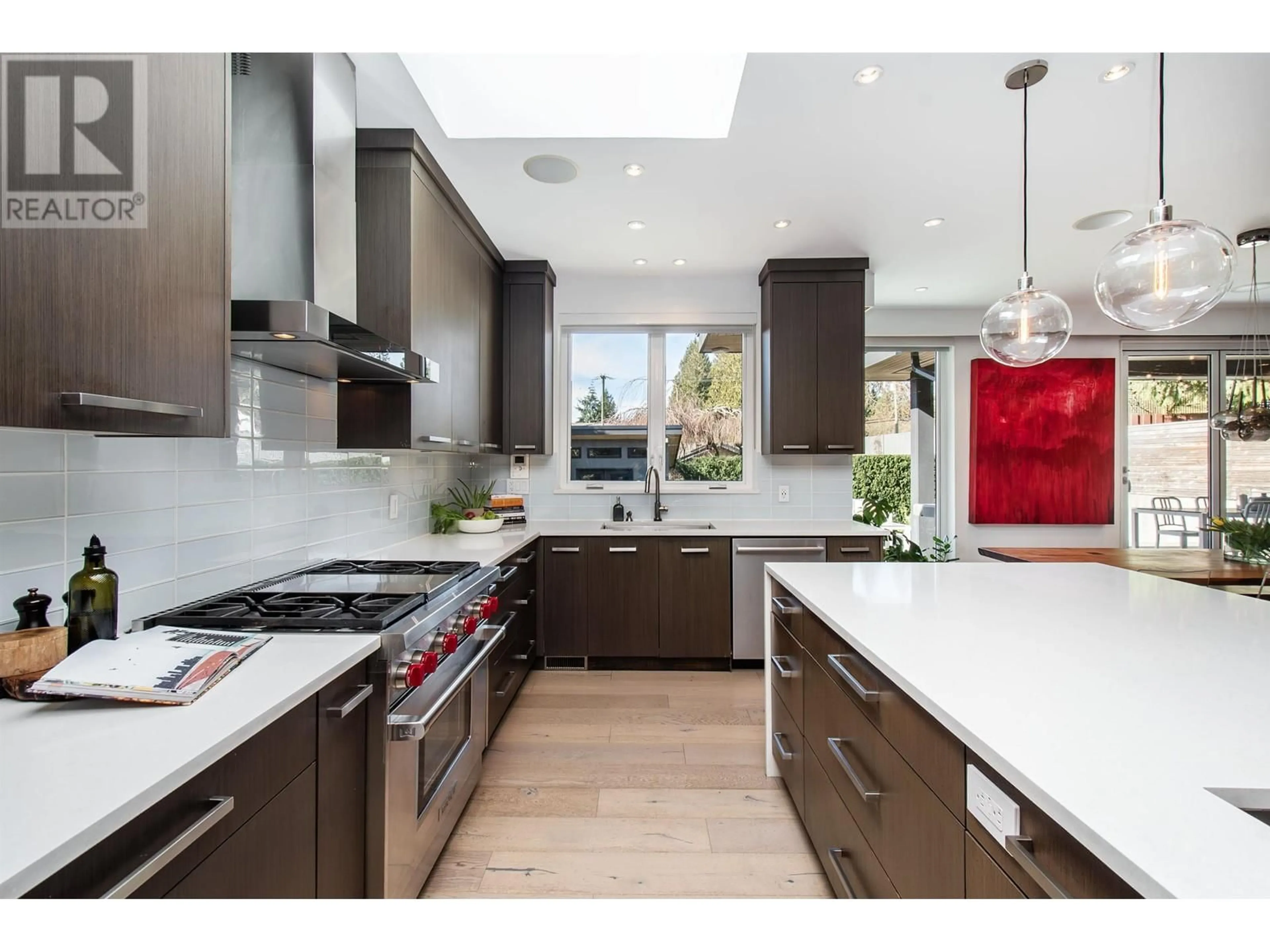 Contemporary kitchen, ceramic/tile floor for 2725 LYNDENE ROAD, North Vancouver British Columbia V7R1E2