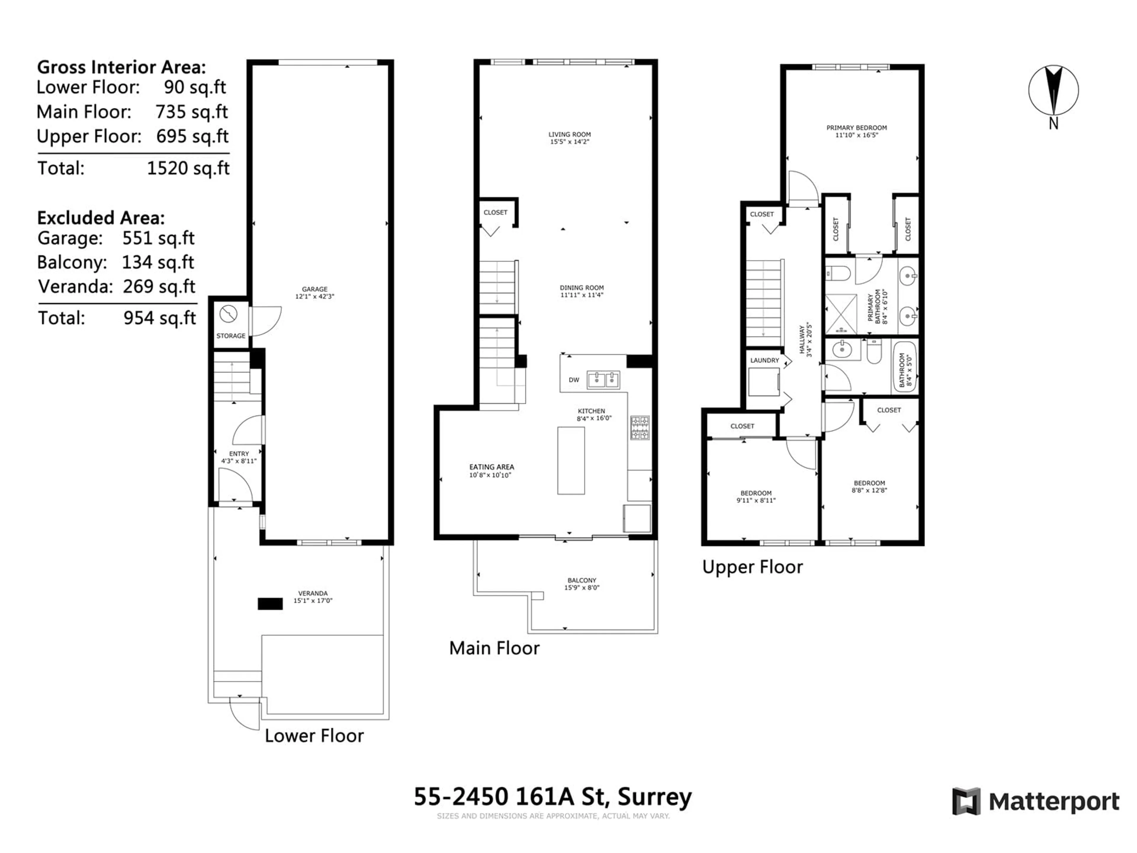 Floor plan for 55 2450 161A STREET, Surrey British Columbia V3Z8K4