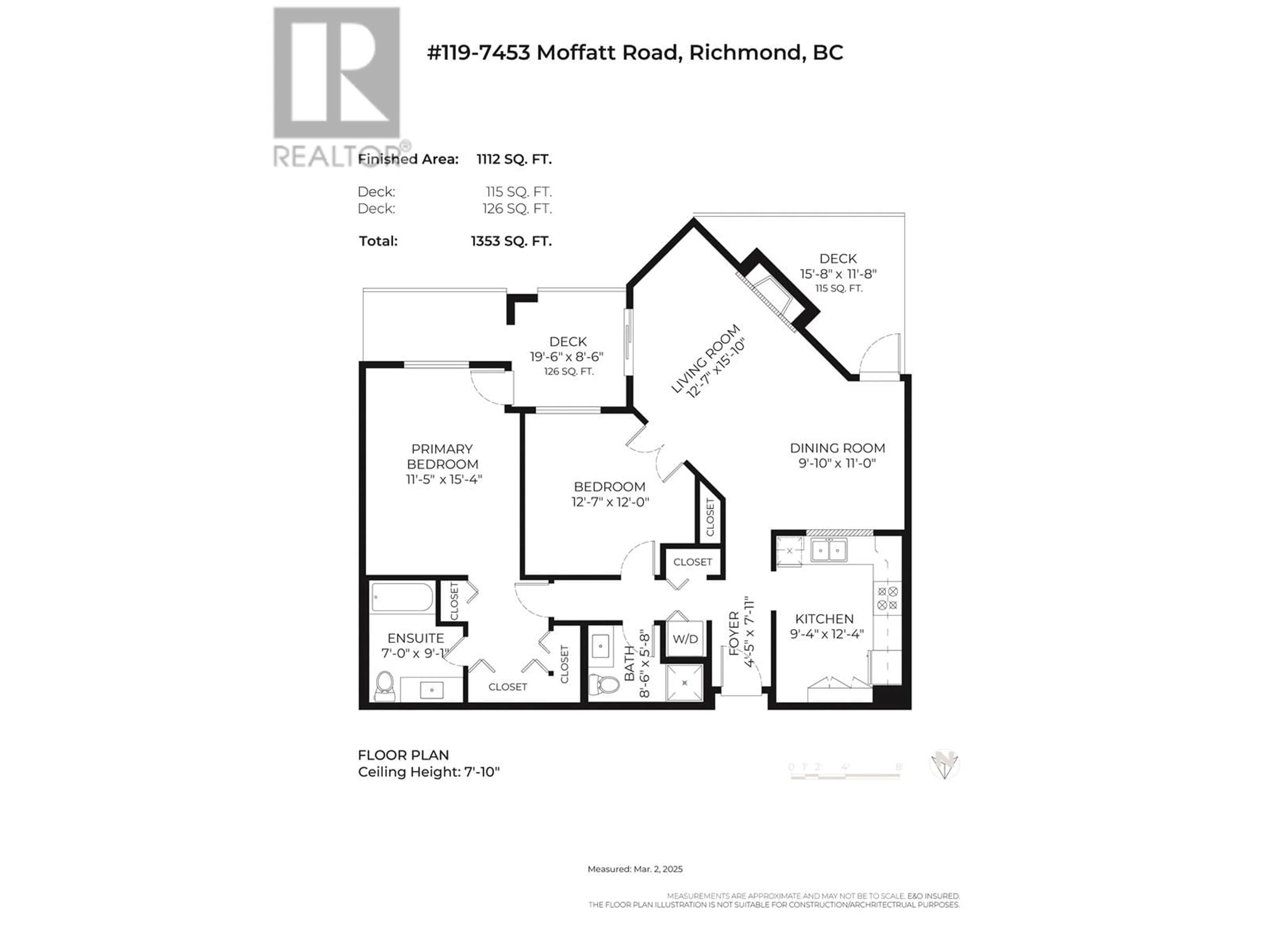 Floor plan for 119 - 7453 MOFFATT ROAD, Richmond British Columbia V6Y3W1