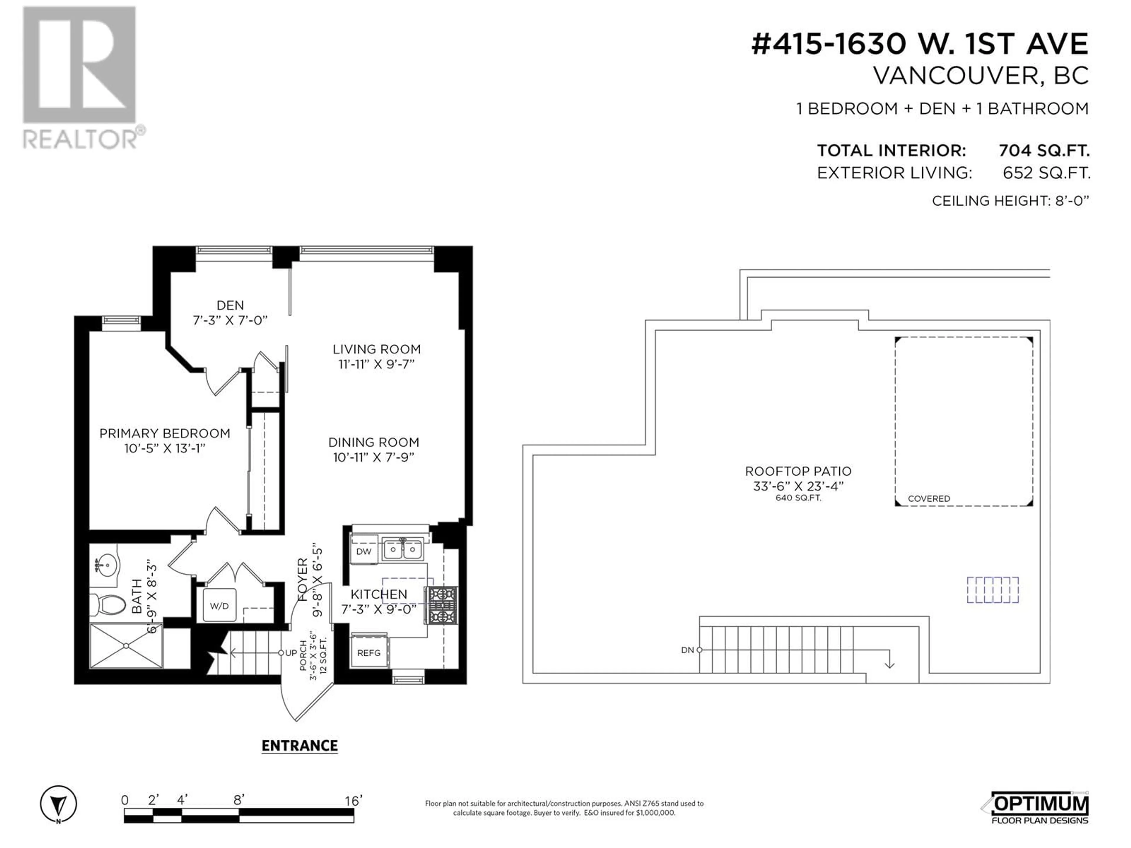 Floor plan for 415 1630 W 1ST AVENUE, Vancouver British Columbia V6J1G1