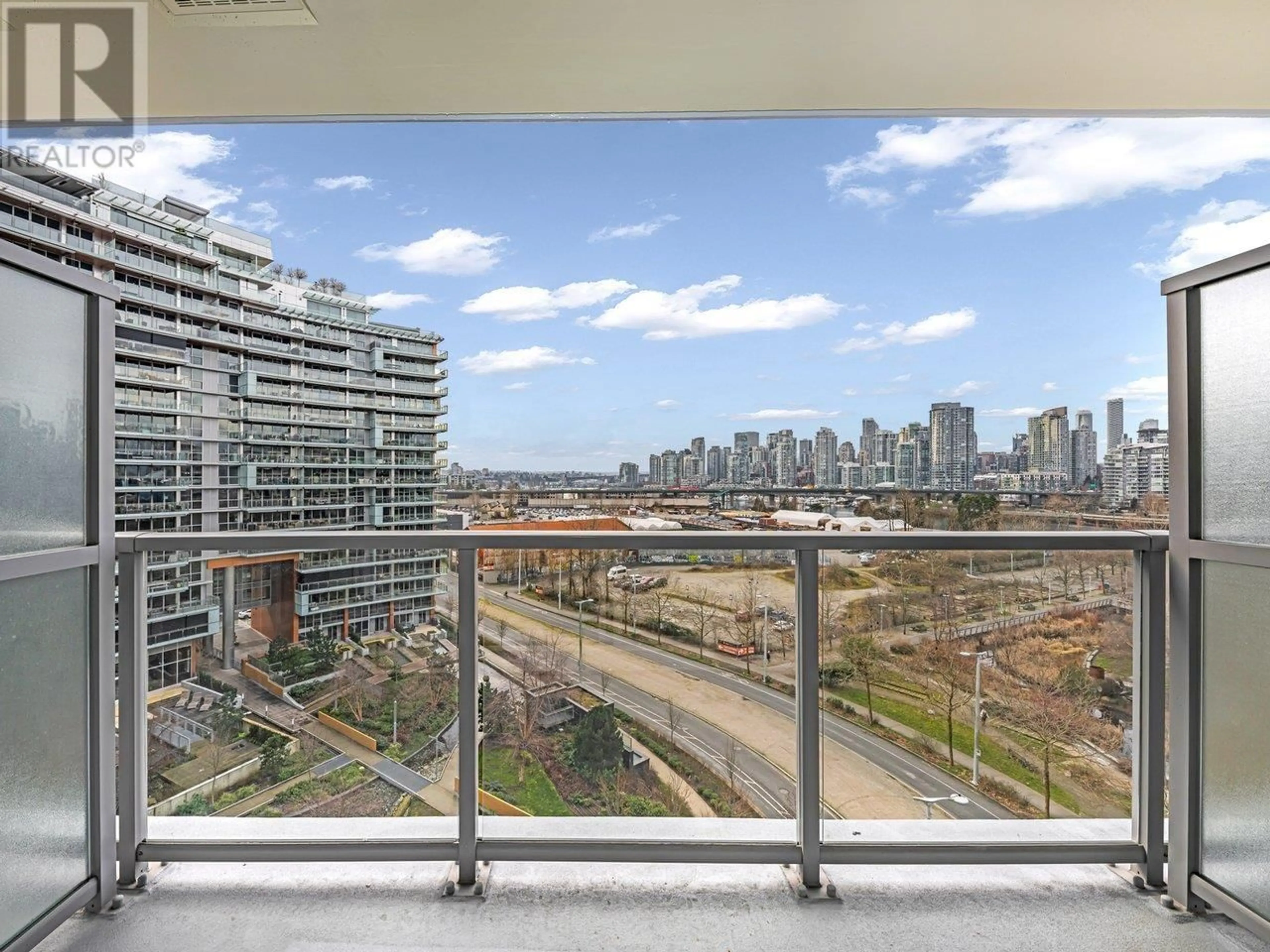 Balcony in the apartment, city buildings view from balcony for 807 - 1708 COLUMBIA STREET, Vancouver British Columbia V5Y0H7