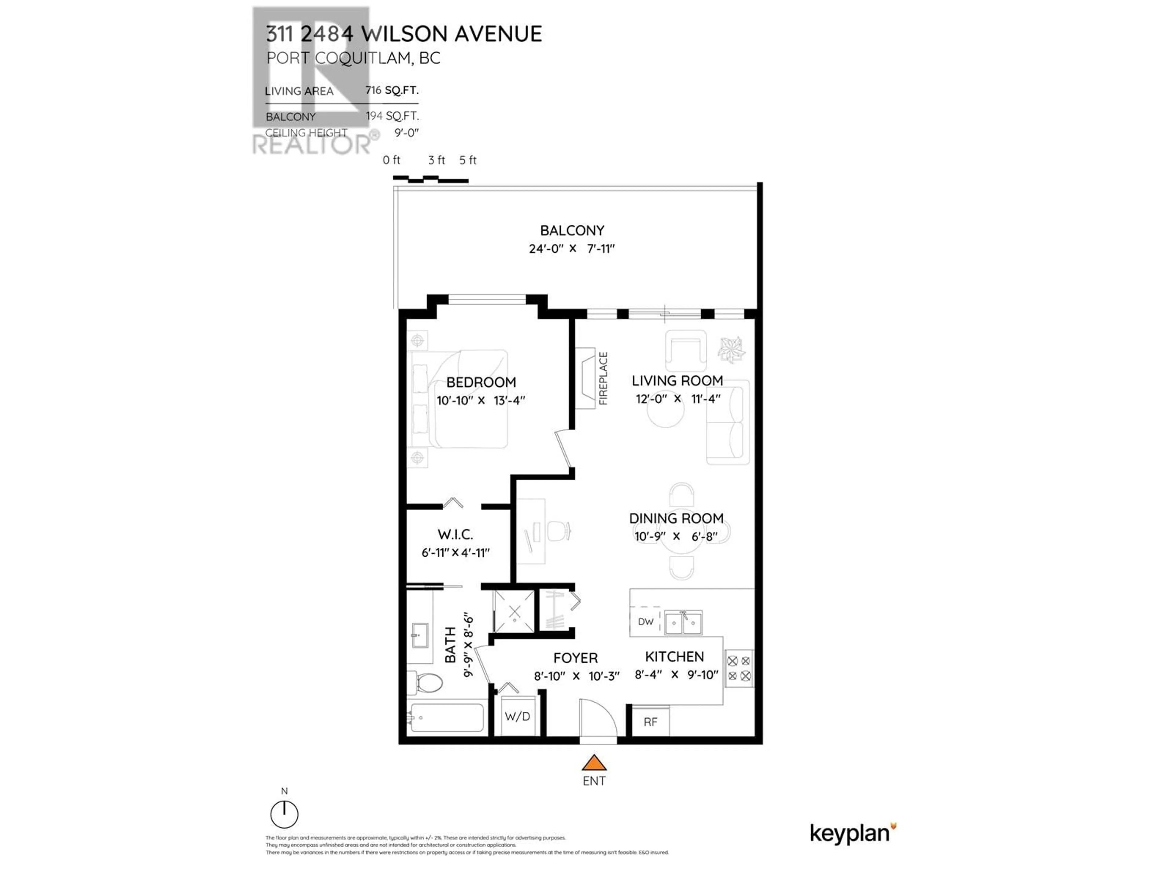 Floor plan for 311 2484 WILSON AVENUE, Port Coquitlam British Columbia V3C0A5