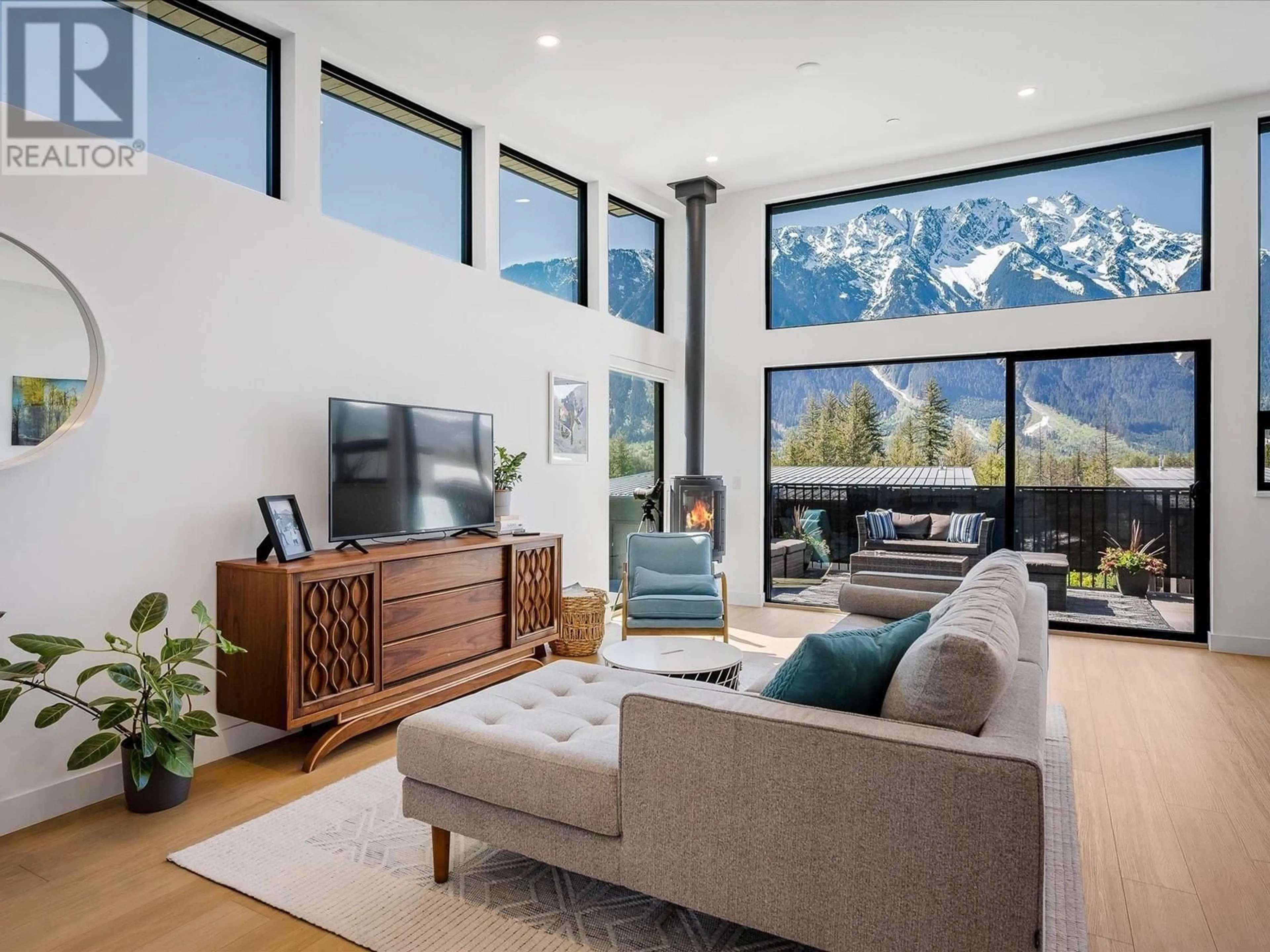 Living room with furniture, wood/laminate floor for 43 4000 SUNSTONE WAY, Pemberton British Columbia V0N2L3