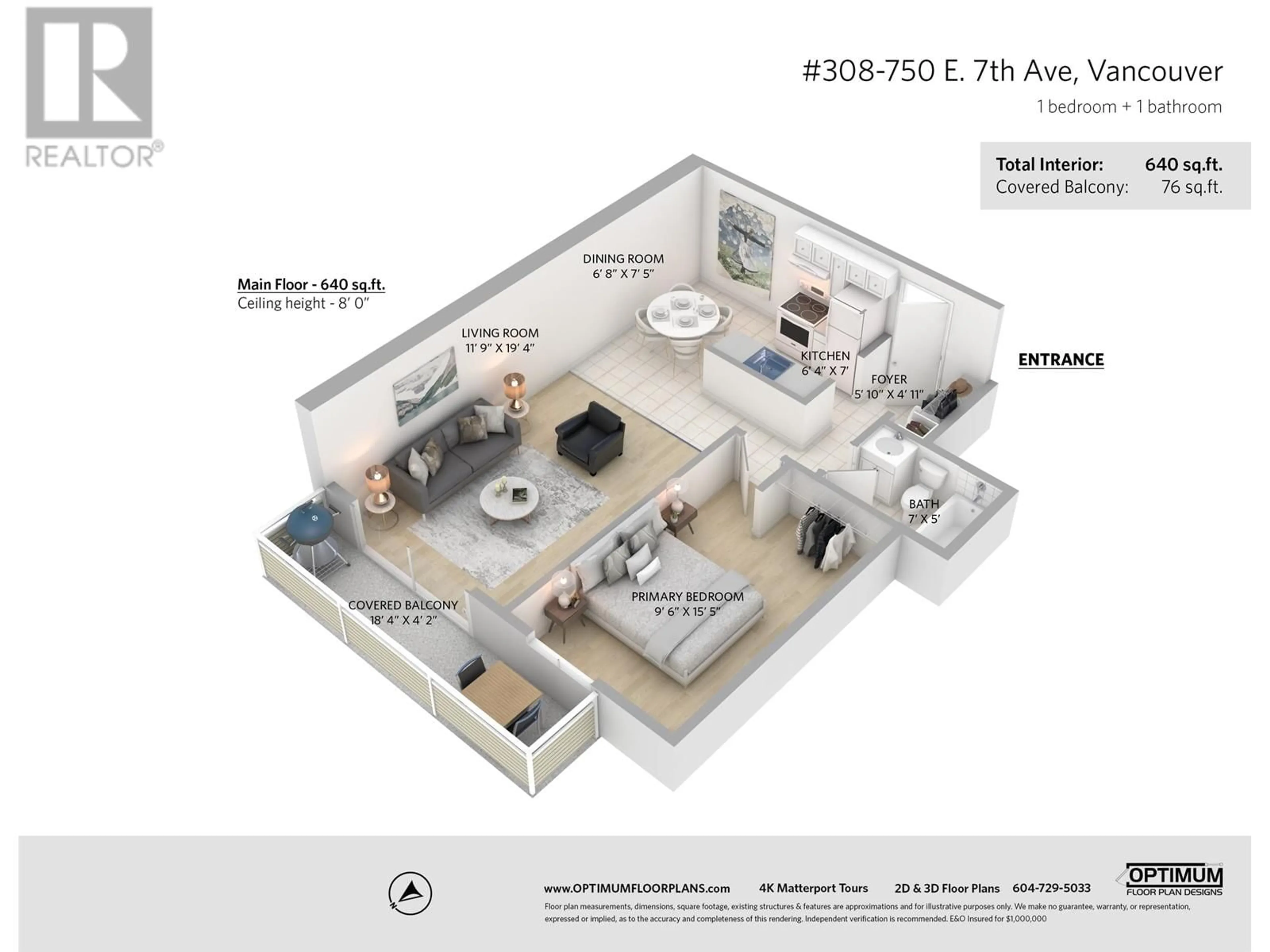 Floor plan for 308 750 E 7TH AVENUE, Vancouver British Columbia V5T4H5