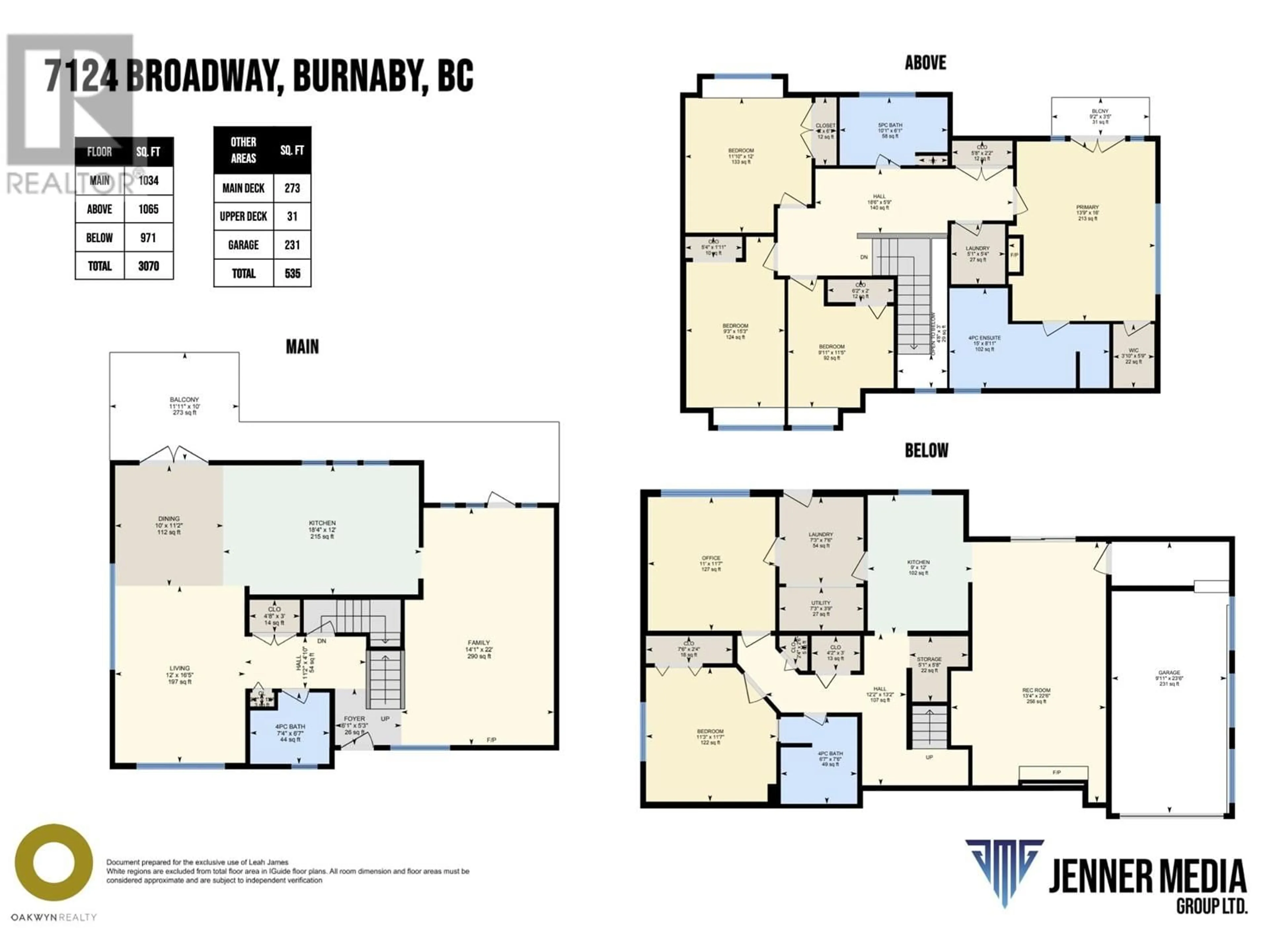 Floor plan for 7124 BROADWAY, Burnaby British Columbia V5A1R9