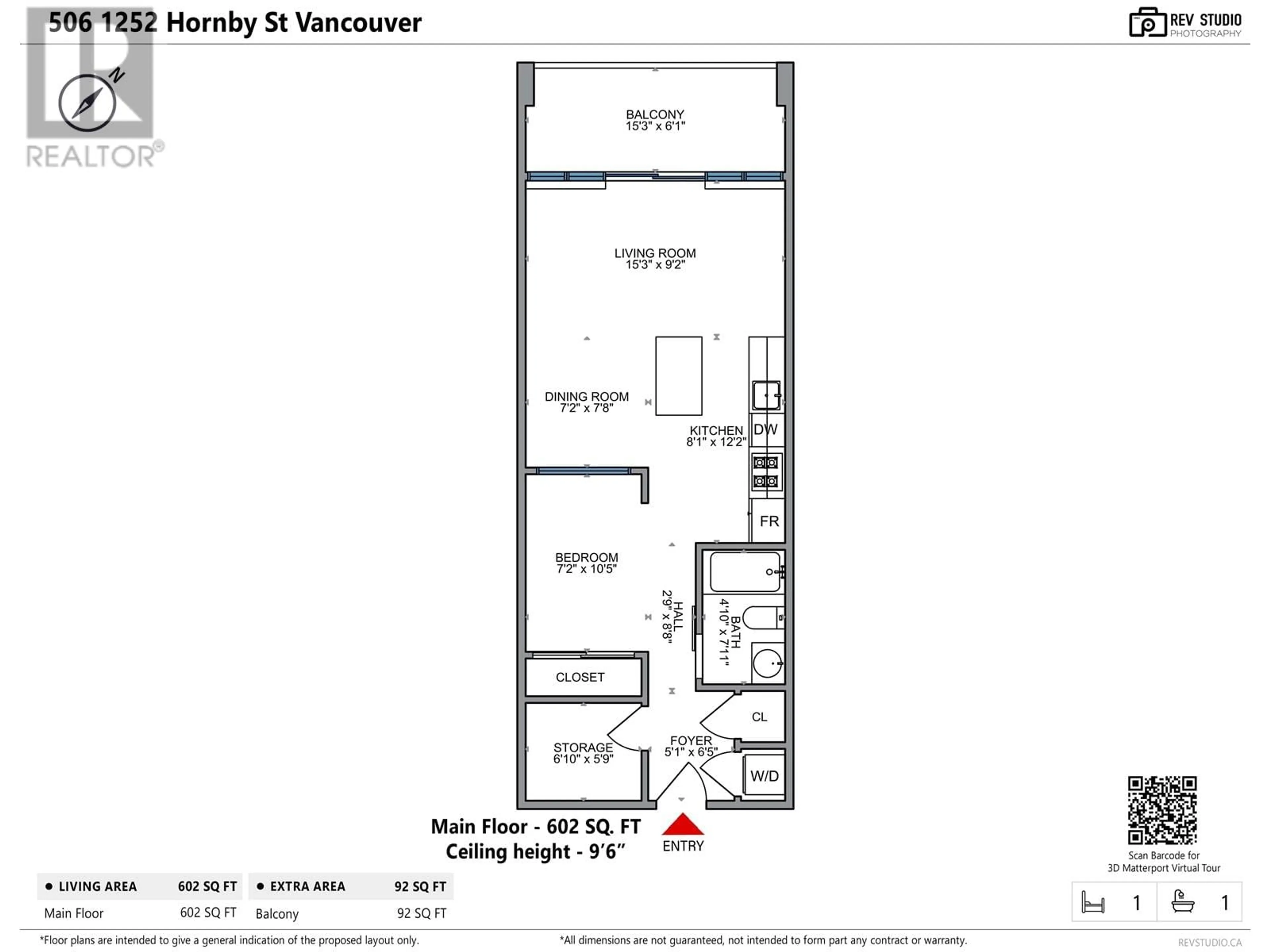 Floor plan for 506 1252 HORNBY STREET, Vancouver British Columbia V6Z0A3