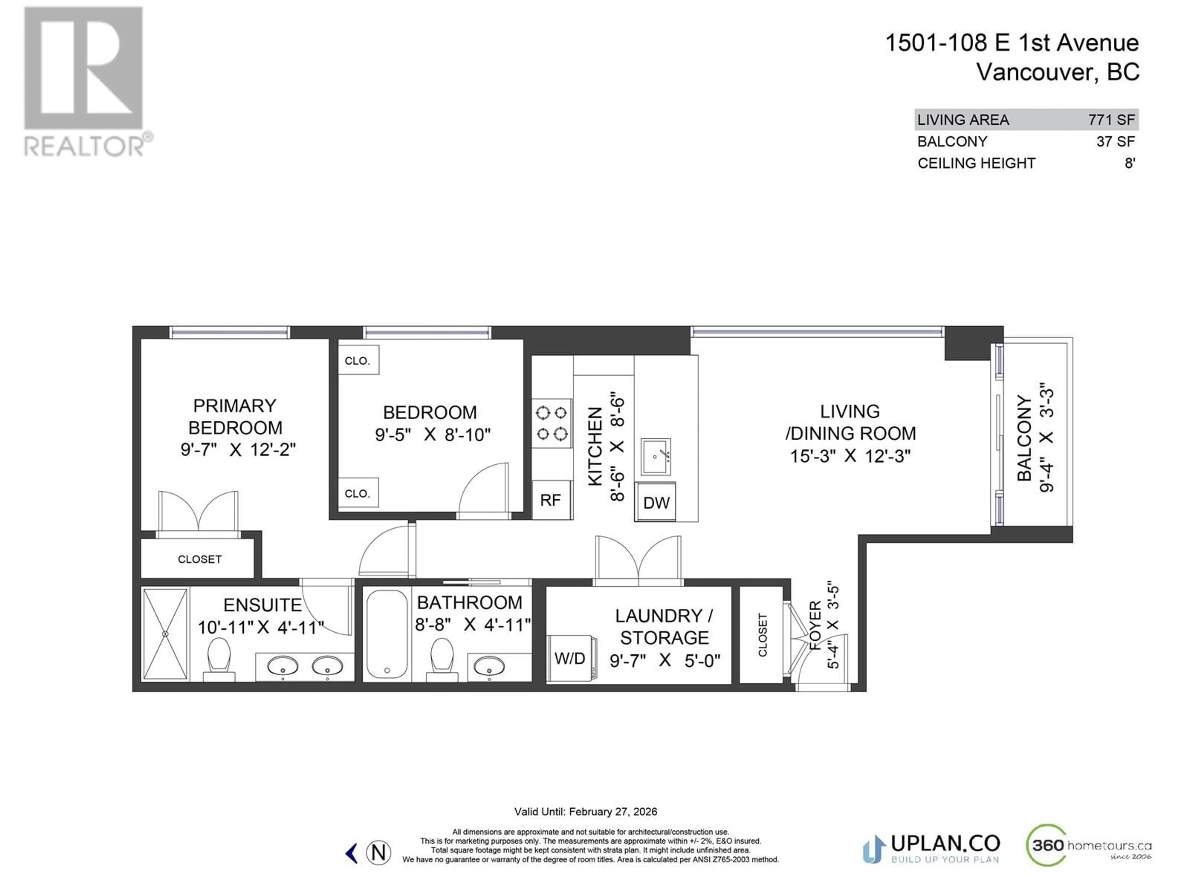 Floor plan for 1501 108 E 1ST AVENUE, Vancouver British Columbia V5T0E4