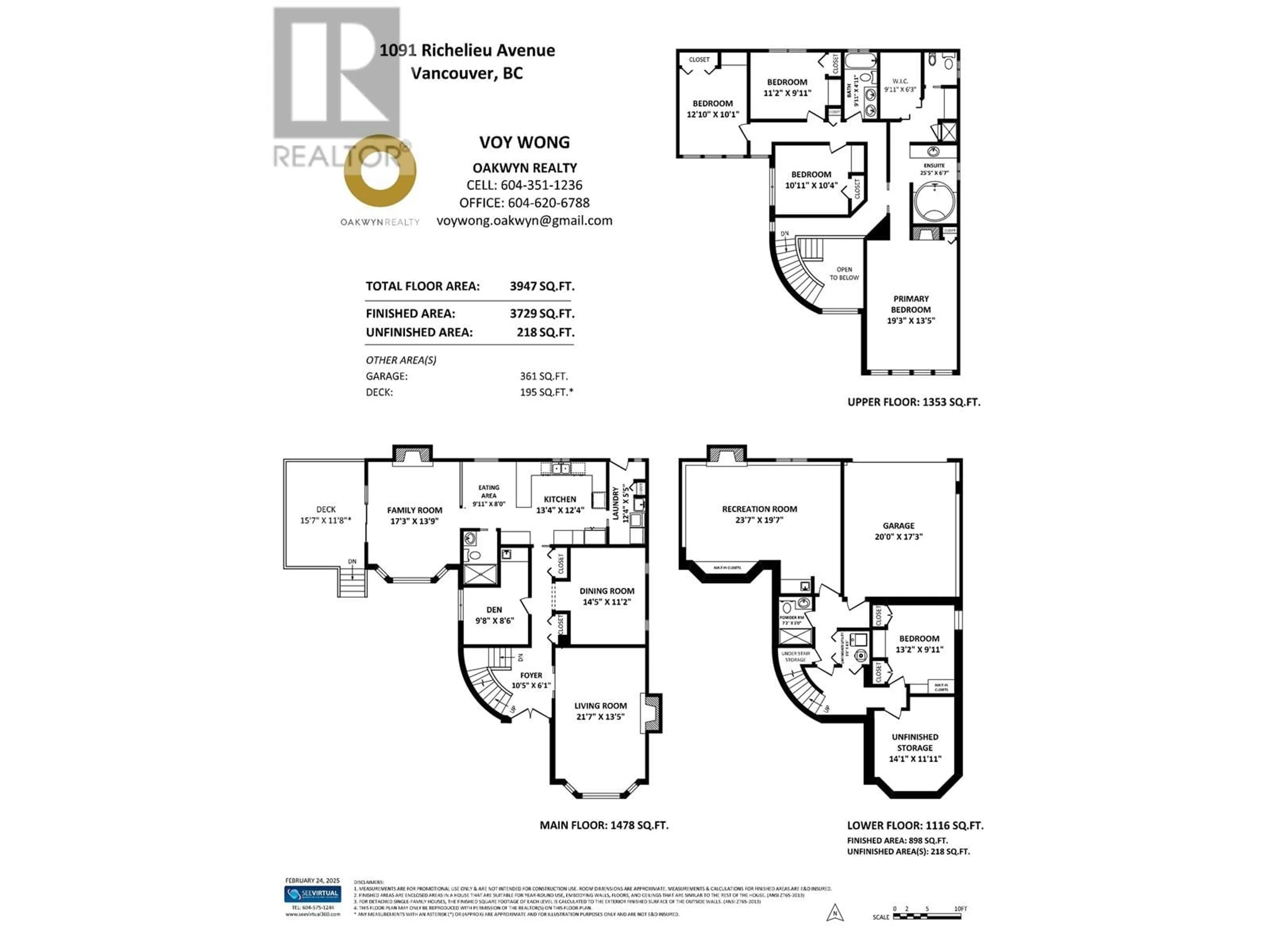 Floor plan for 1091 RICHELIEU AVENUE, Vancouver British Columbia V6H1S9