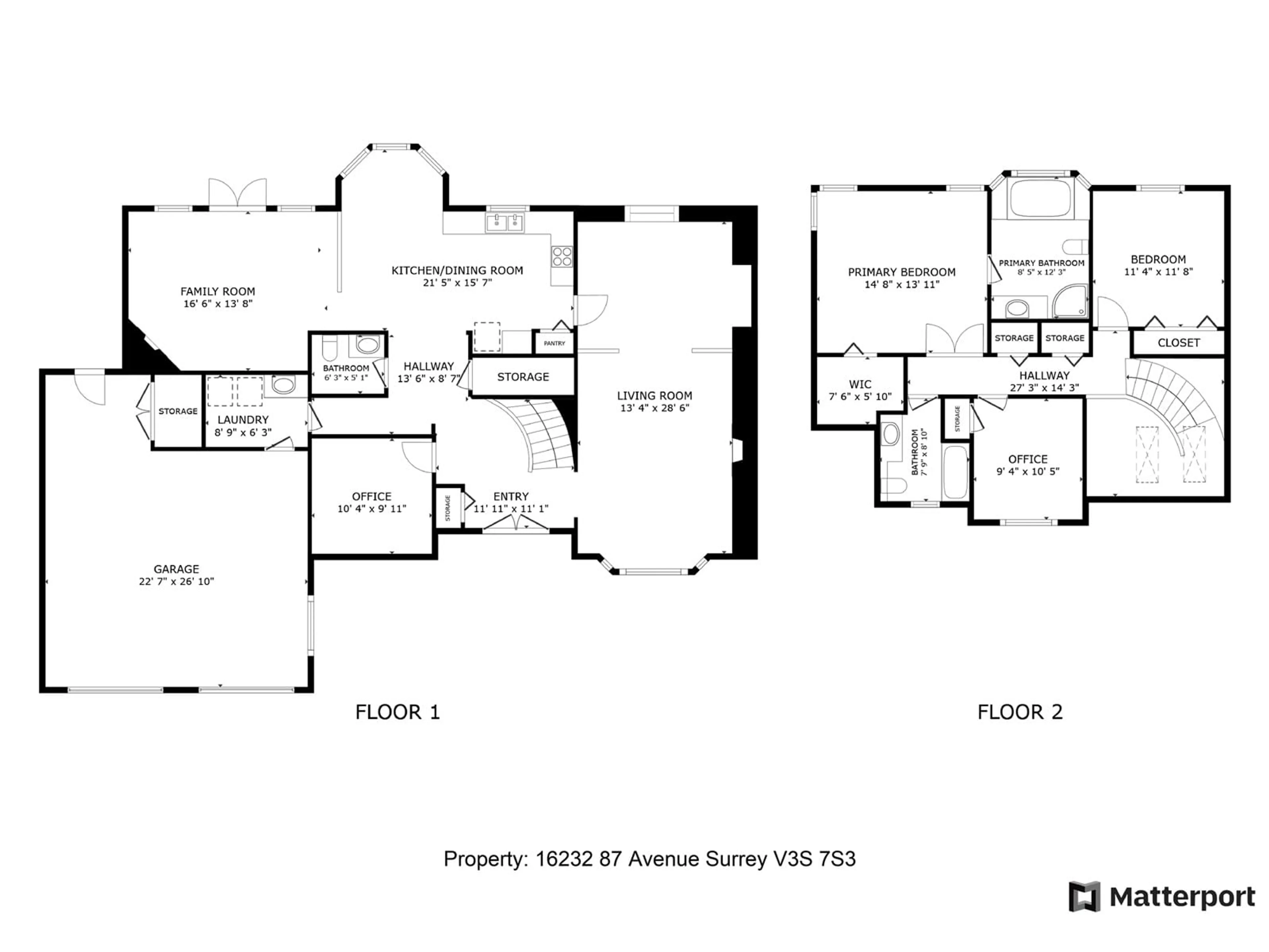 Floor plan for 16232 87, Surrey British Columbia V4N1B7