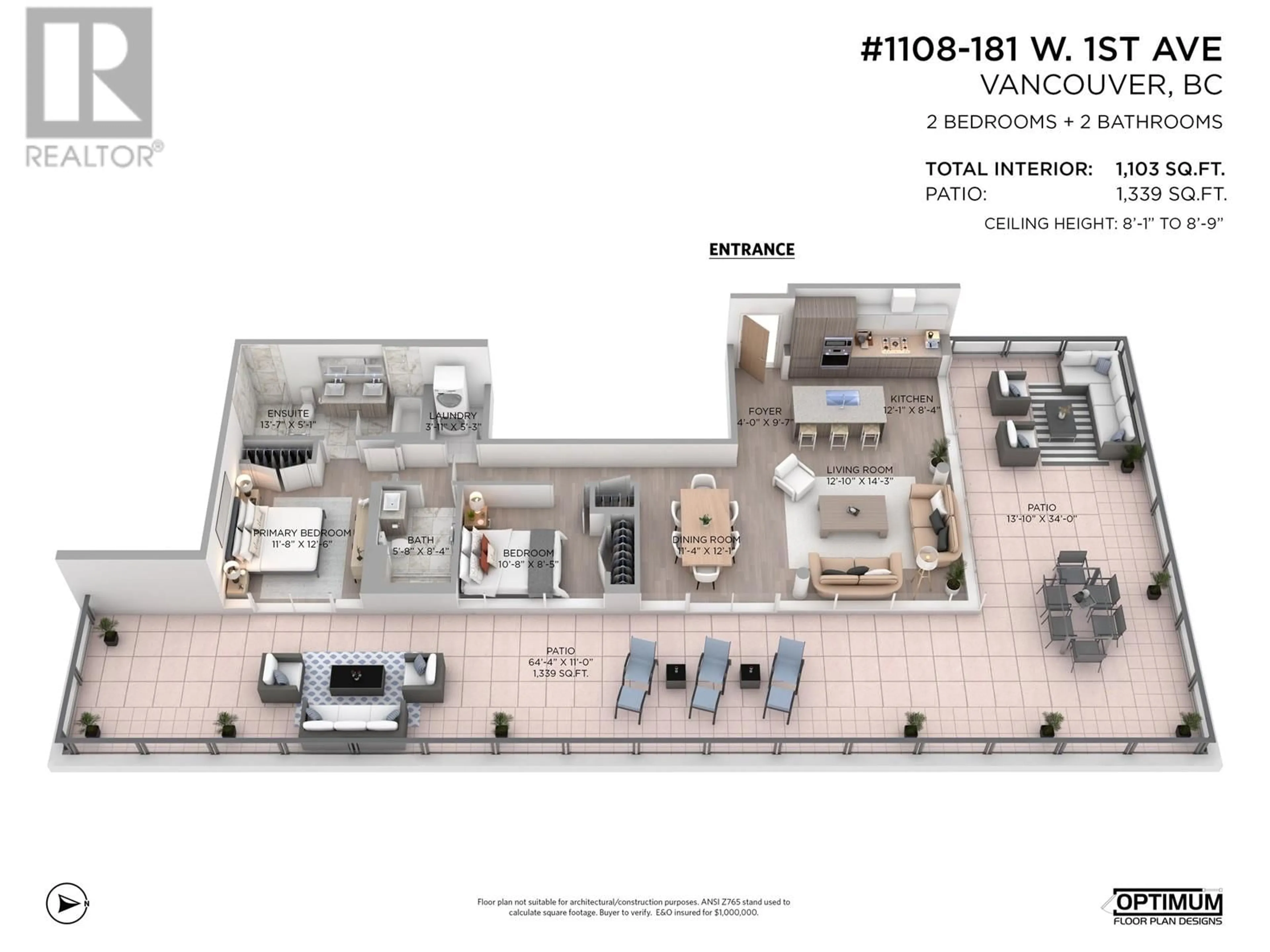 Floor plan for 1108 - 181 1ST AVENUE, Vancouver British Columbia V5Y0E3