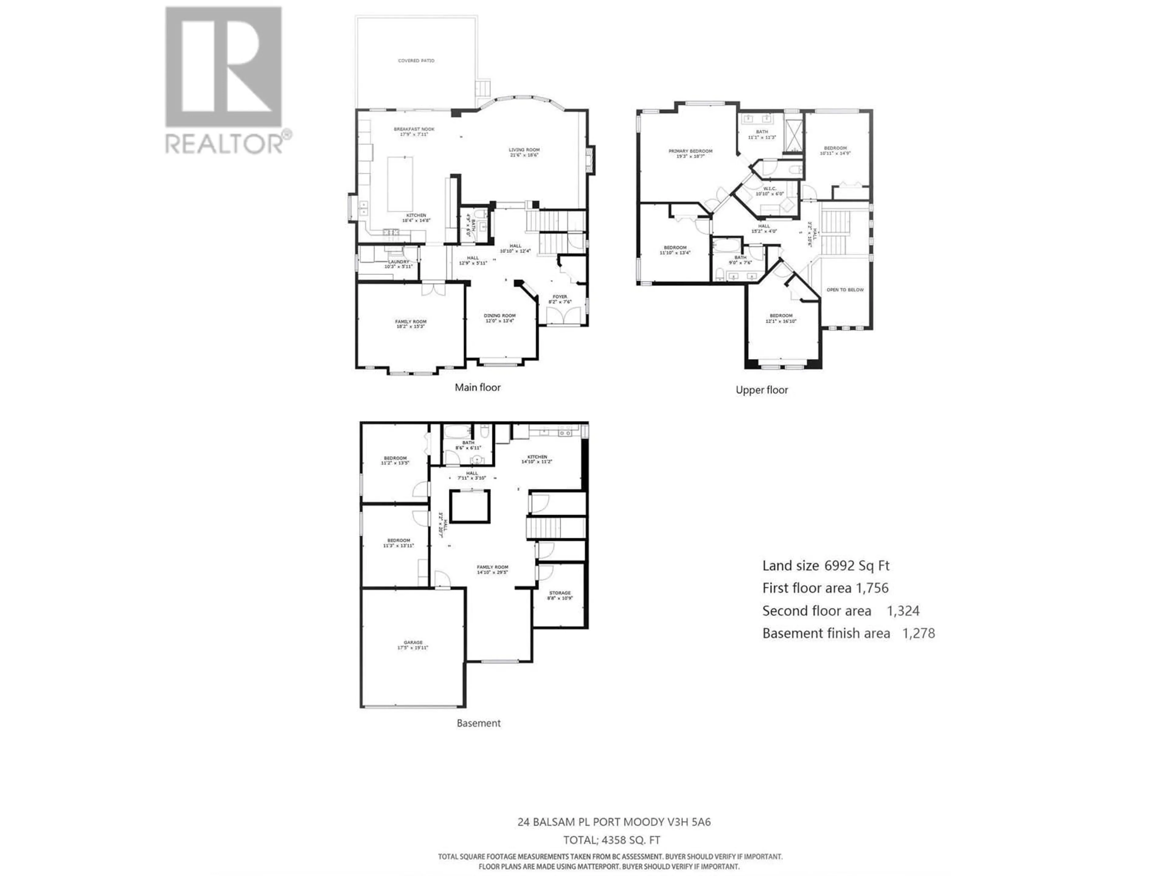 Floor plan for 24 BALSAM PLACE, Port Moody British Columbia V3H5A6