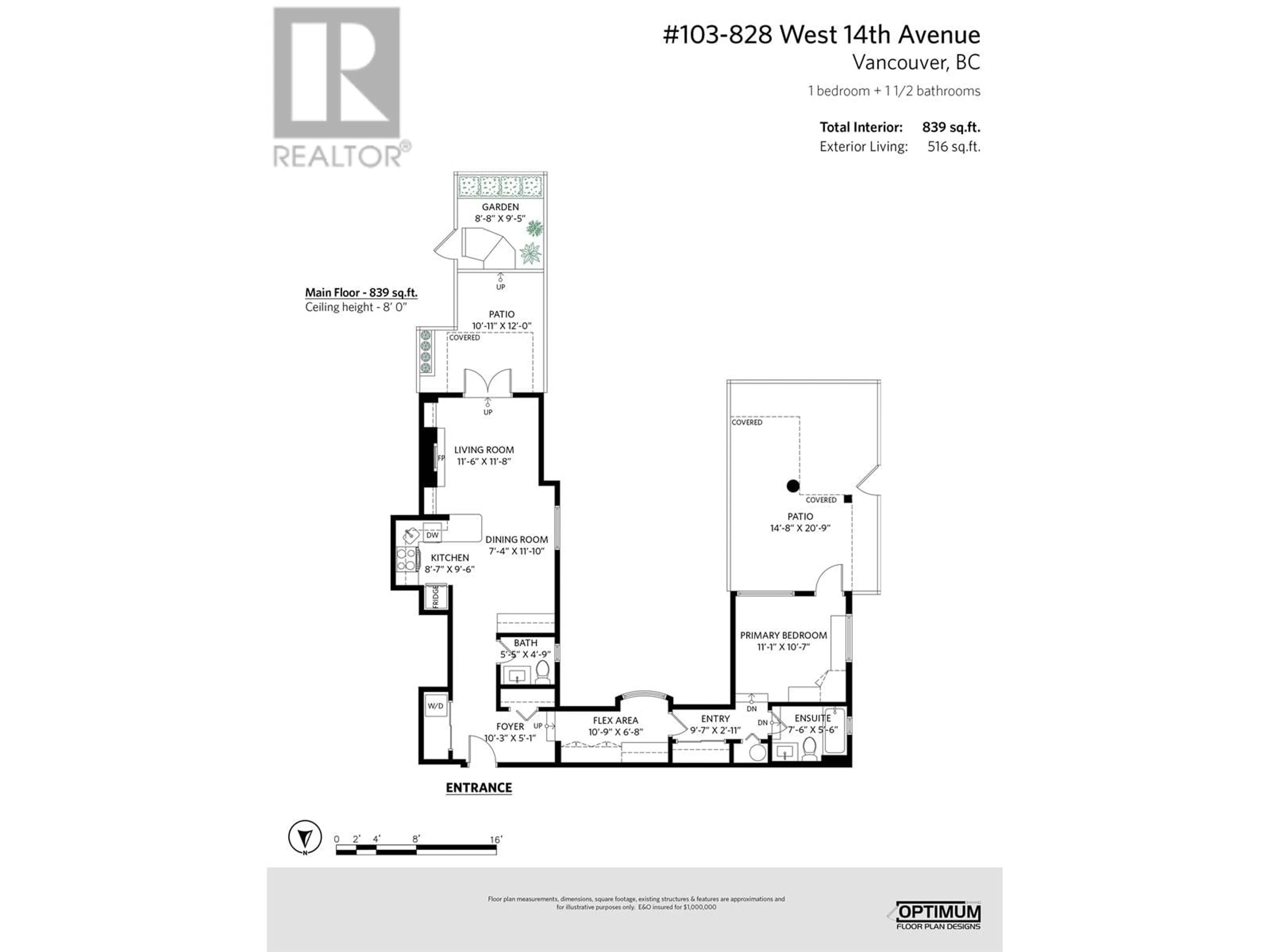 Floor plan for 103 828 W 14TH AVENUE, Vancouver British Columbia V5Z1R1