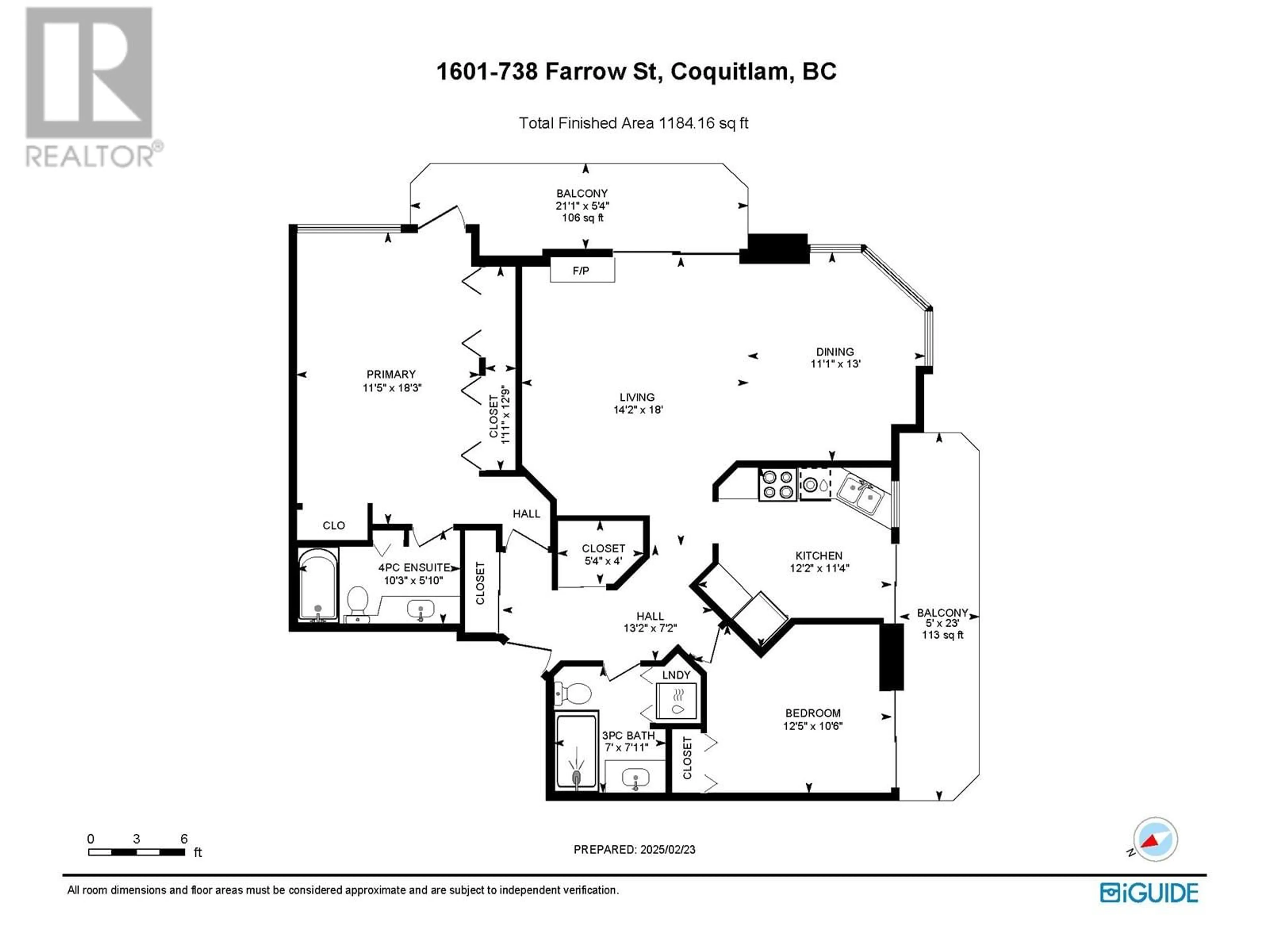 Floor plan for 1601 - 738 FARROW STREET, Coquitlam British Columbia V3J7V4