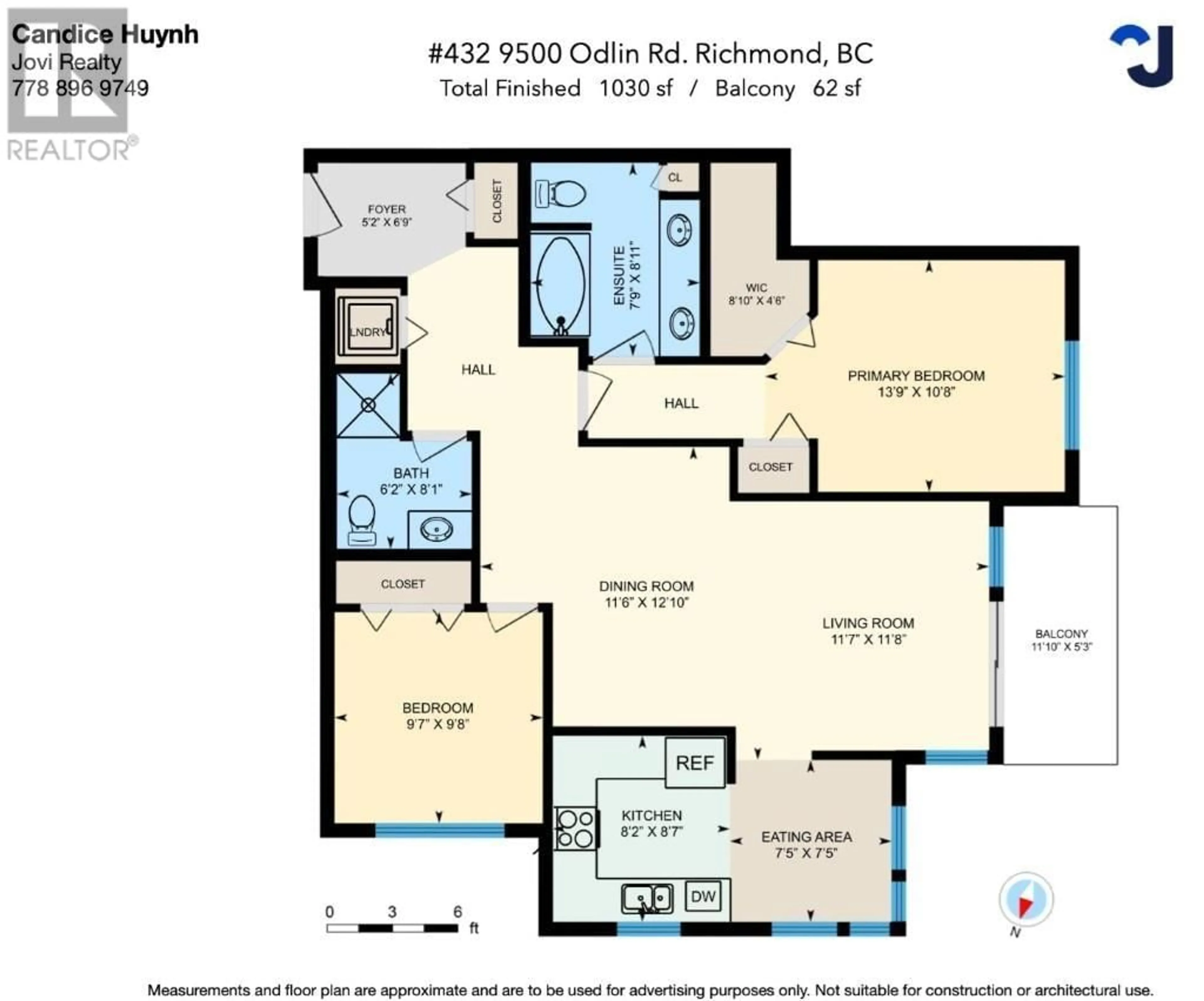 Floor plan for 432 - 9500 ODLIN ROAD, Richmond British Columbia V6X0H5