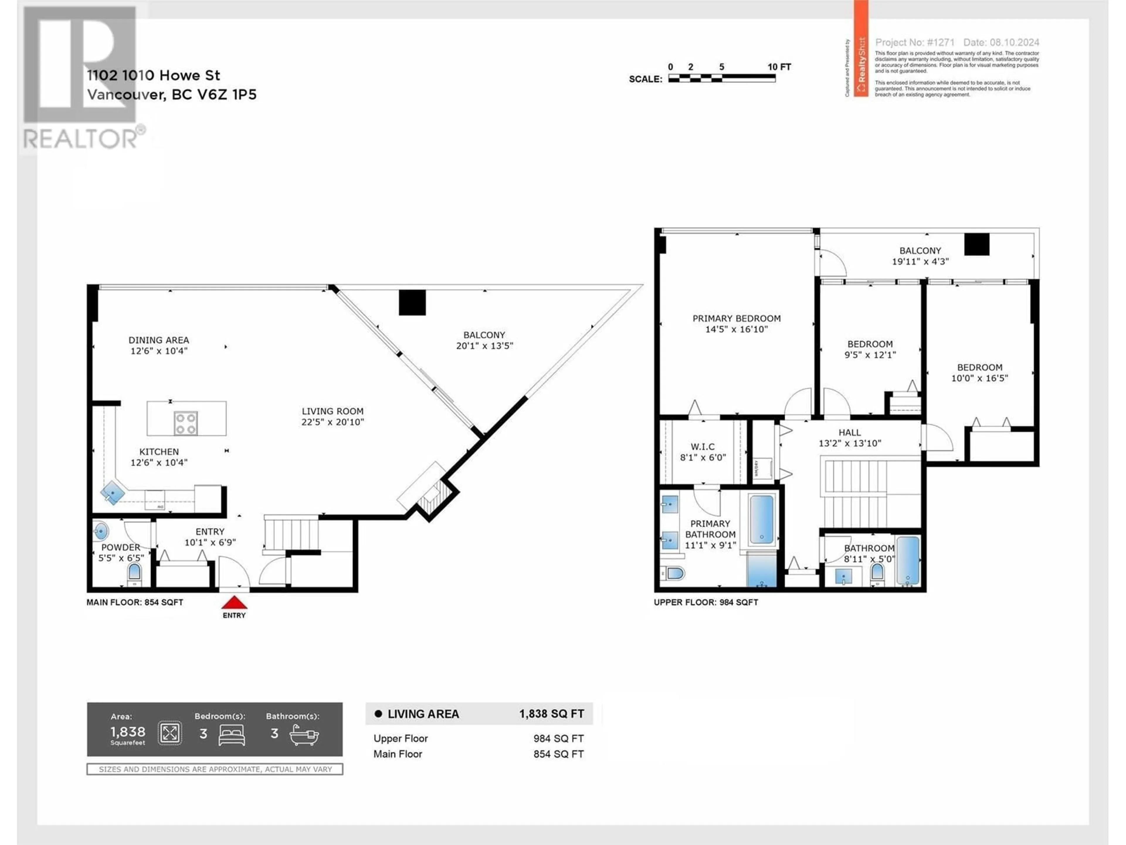 Floor plan for 1102 1010 HOWE STREET, Vancouver British Columbia V6Z1P5