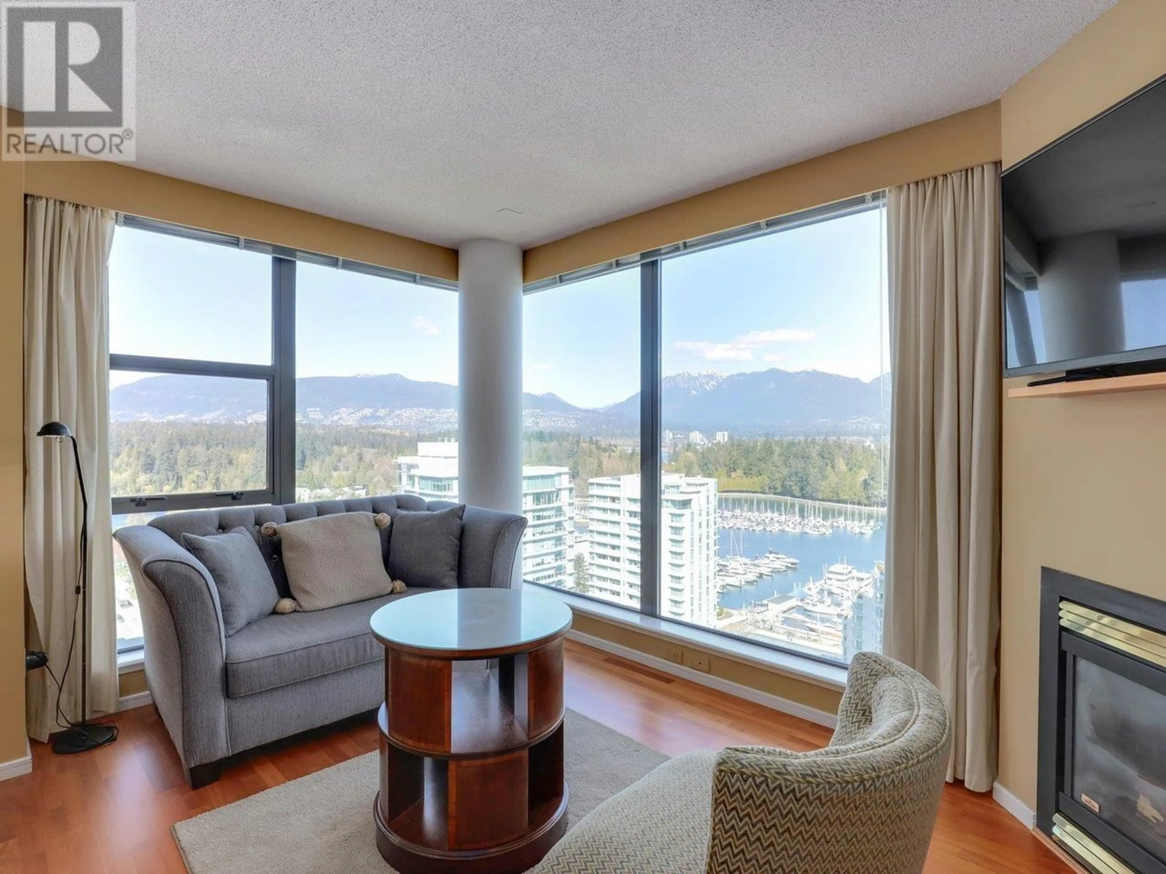 Living room with furniture, wood/laminate floor for 2406 - 1723 ALBERNI STREET, Vancouver British Columbia V6G3G9