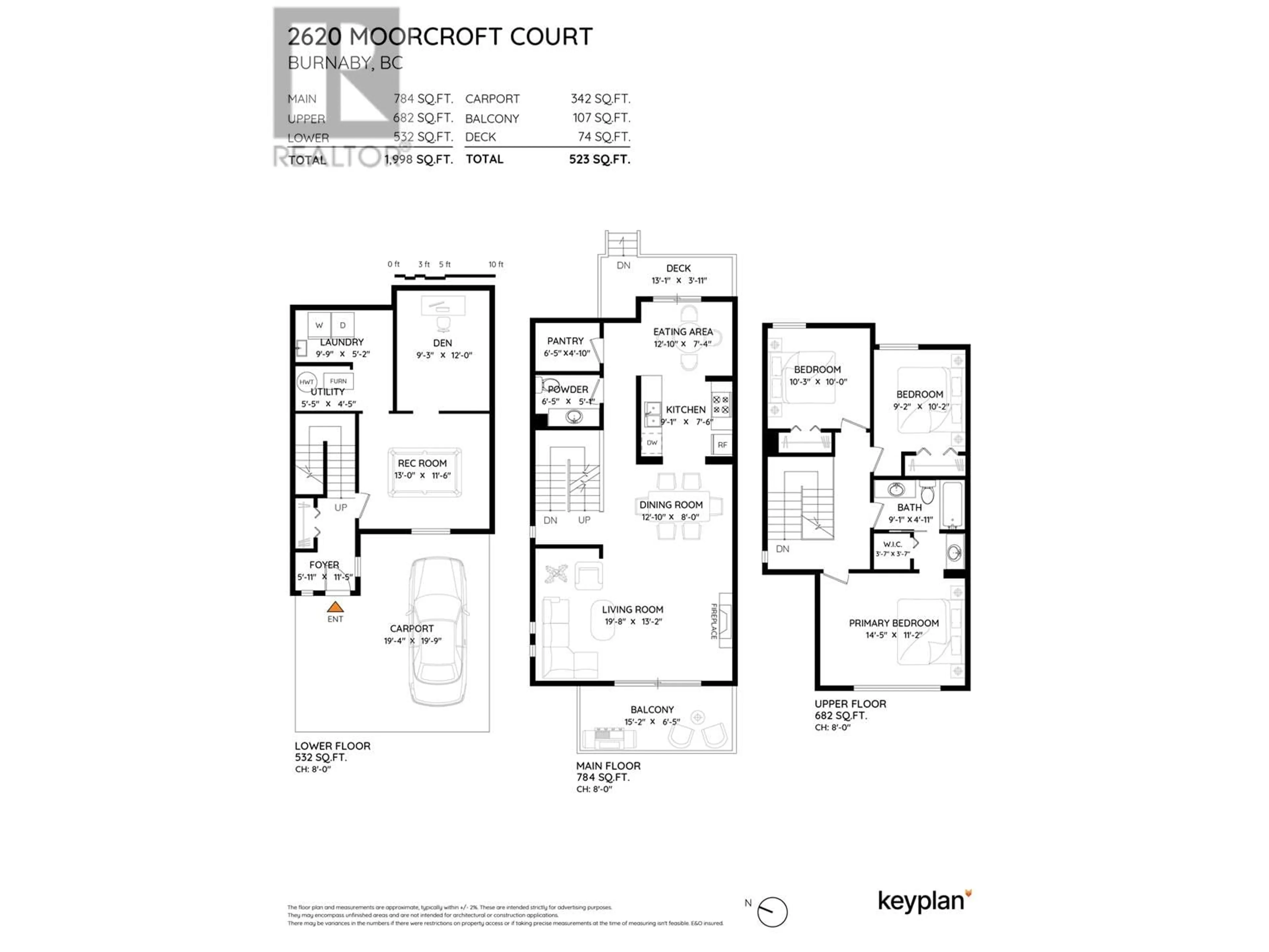 Floor plan for 2620 MOORCROFT COURT, Burnaby British Columbia V5B4R2