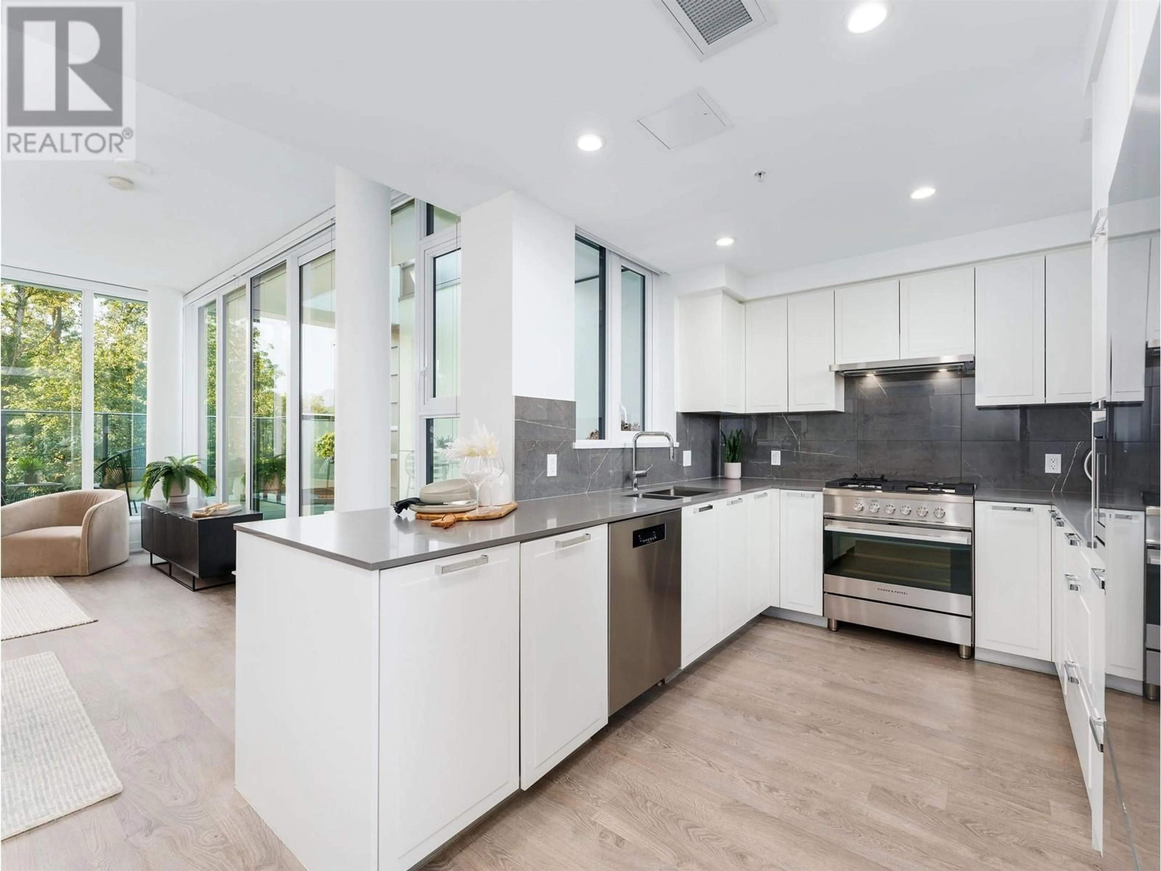 Contemporary kitchen, ceramic/tile floor for 314 - 1471 HUNTER STREET, North Vancouver British Columbia V7J1H3