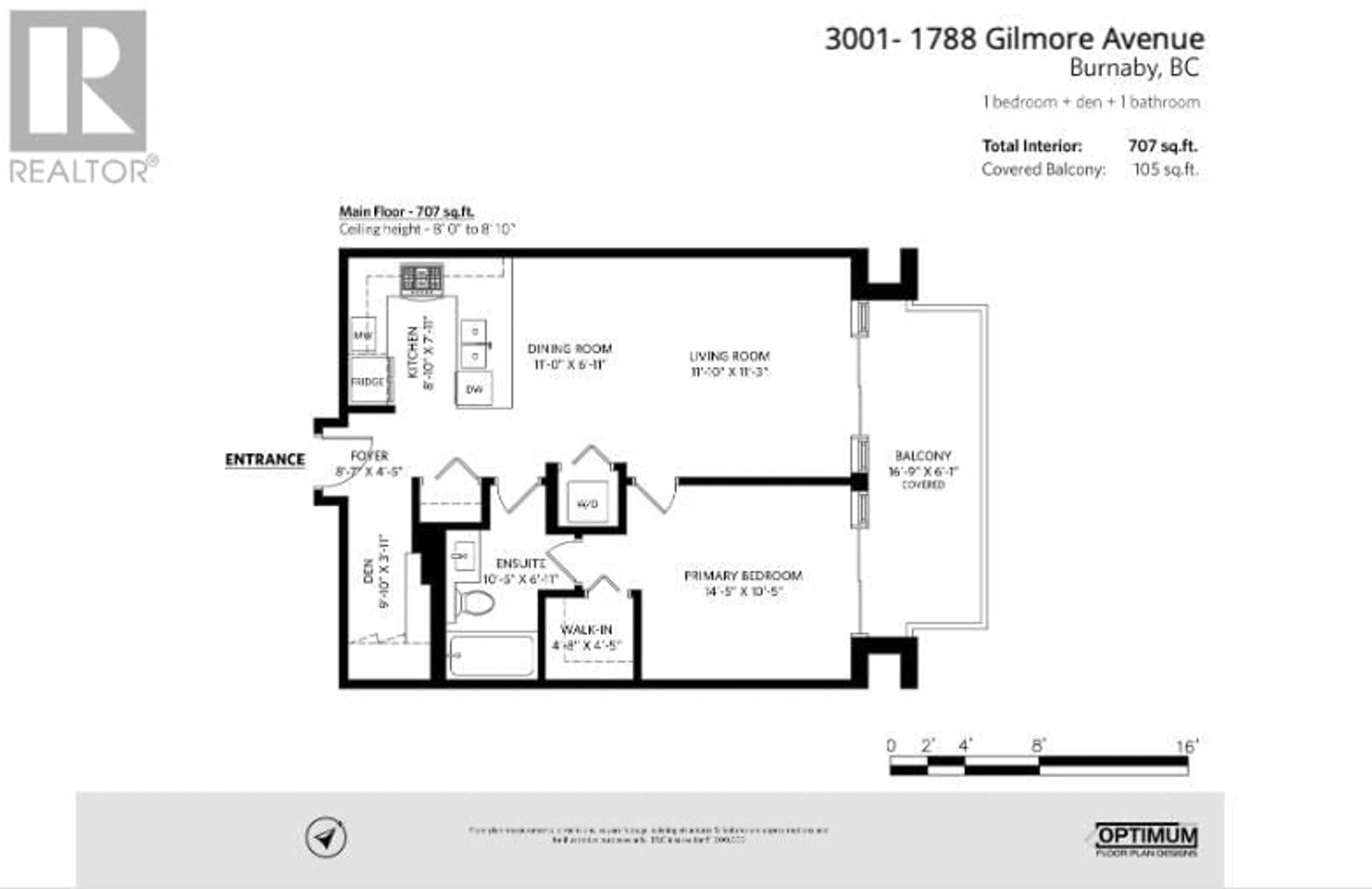 Floor plan for 3001 1788 GILMORE AVENUE, Burnaby British Columbia V5C0L5