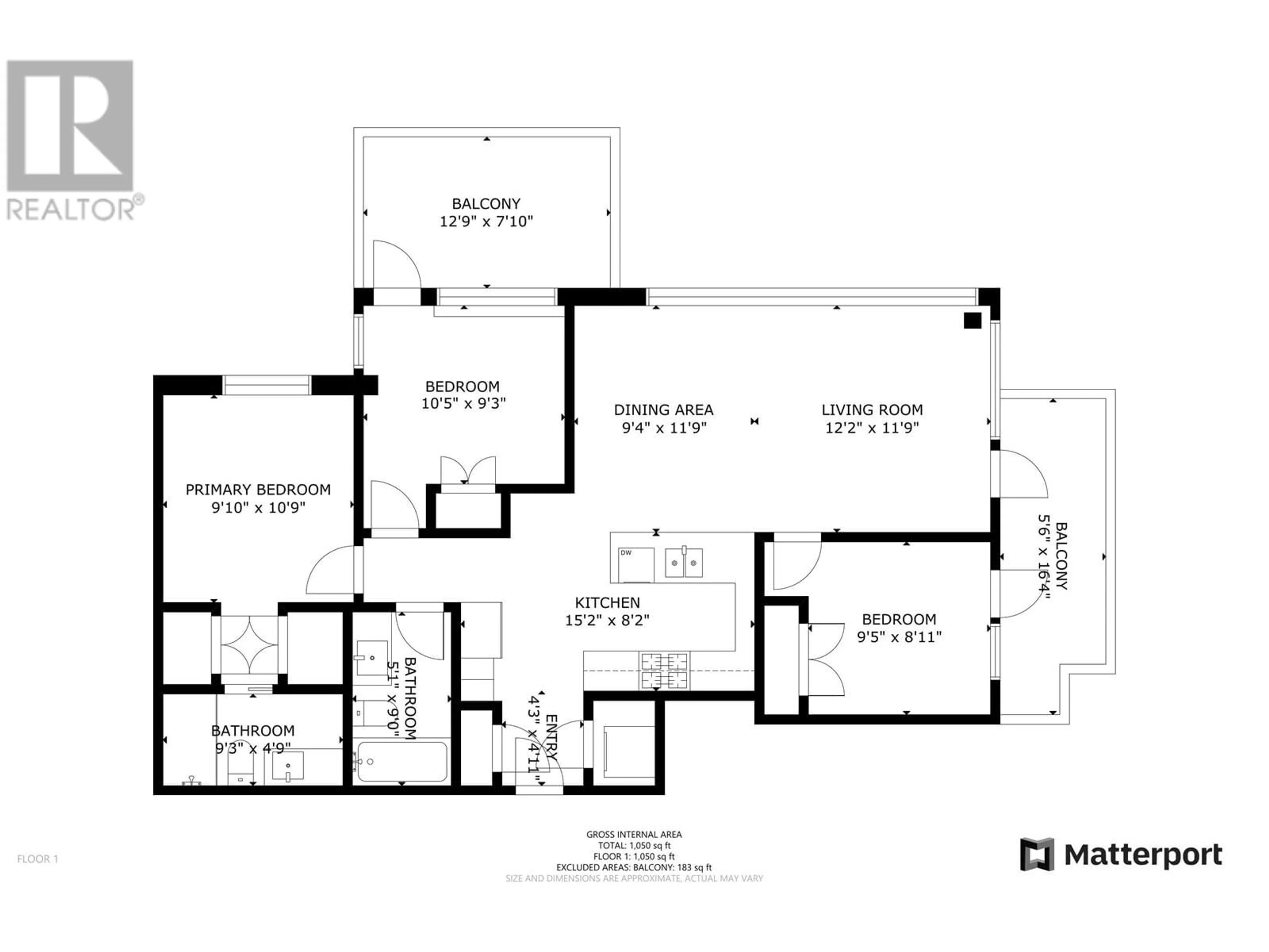 Floor plan for 1504 8850 UNIVERSITY CRESCENT, Burnaby British Columbia V5A0C8