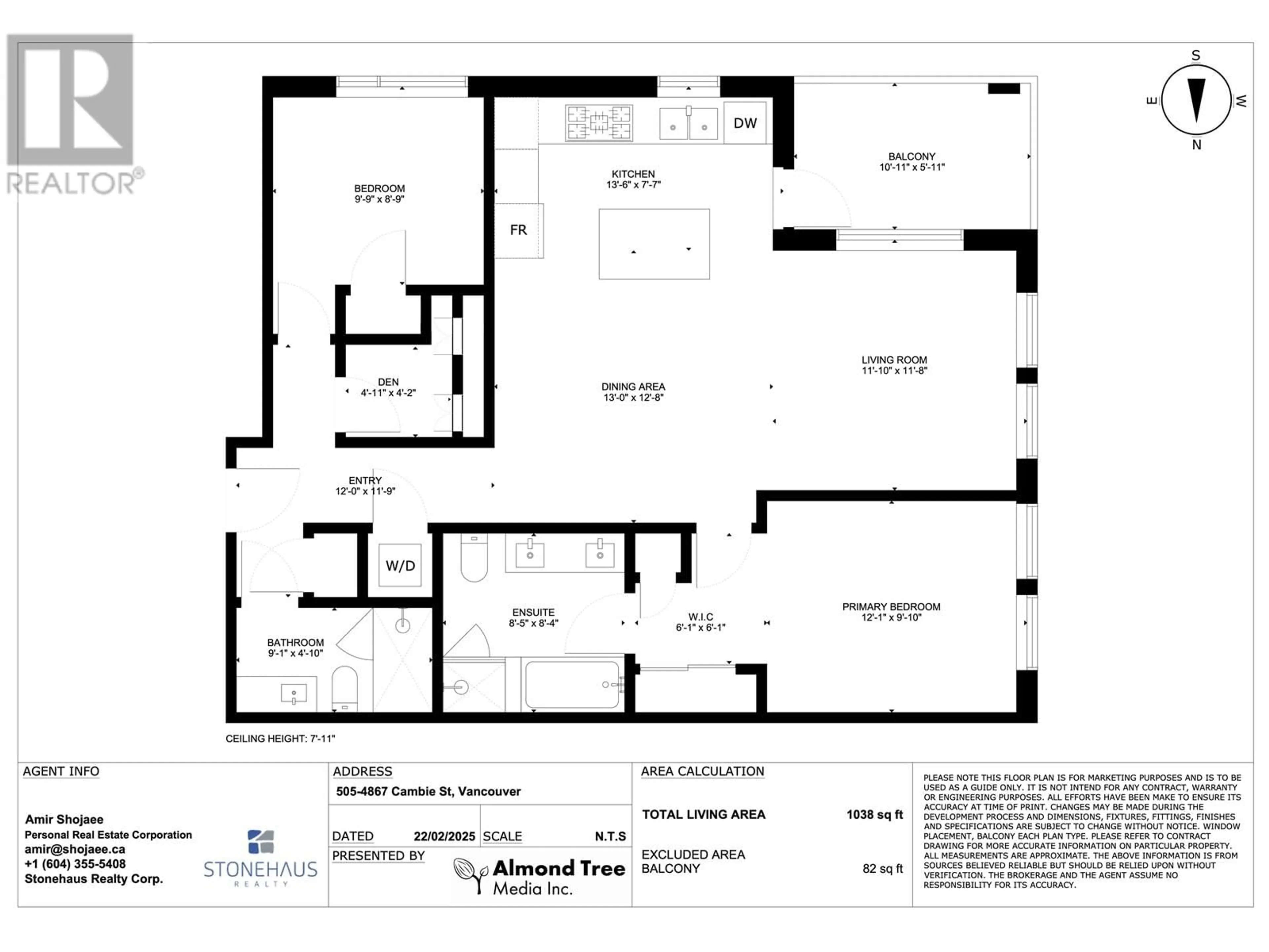 Floor plan for 505 4867 CAMBIE STREET, Vancouver British Columbia V5Z0C5