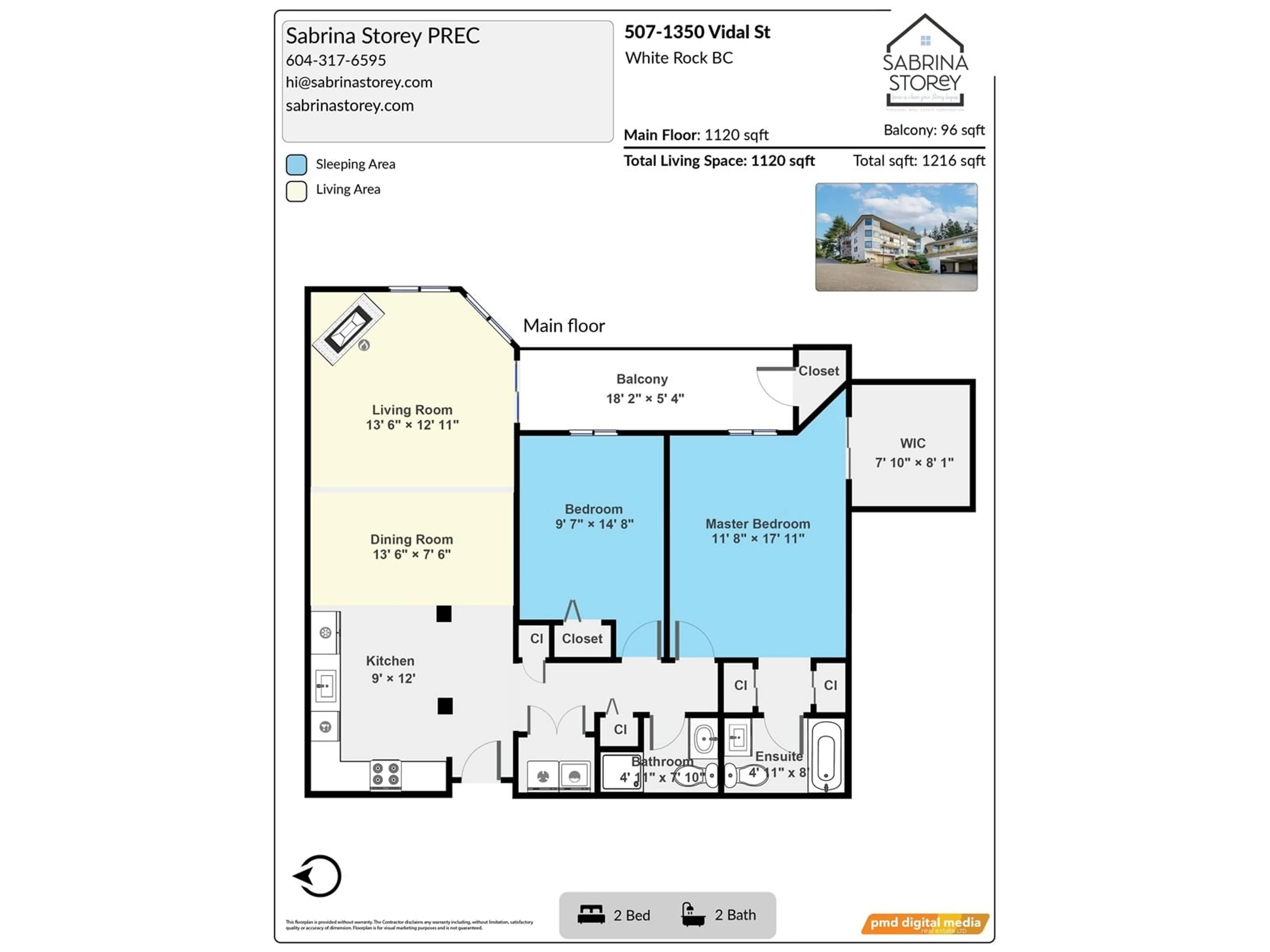 Floor plan for 507 - 1350 VIDAL, White Rock British Columbia V4B5G6