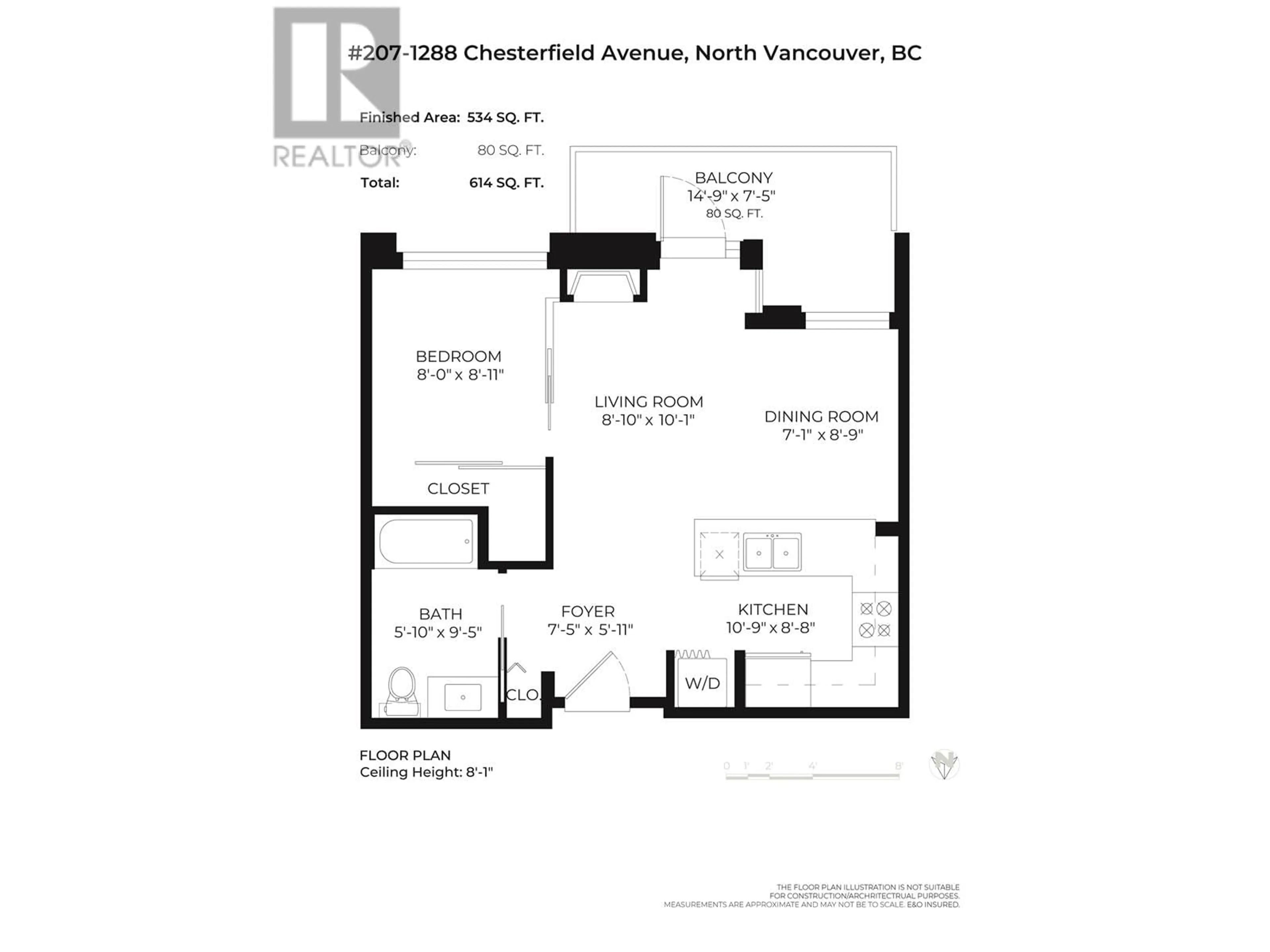 Floor plan for 207 1288 CHESTERFIELD AVENUE, North Vancouver British Columbia V7M0B1