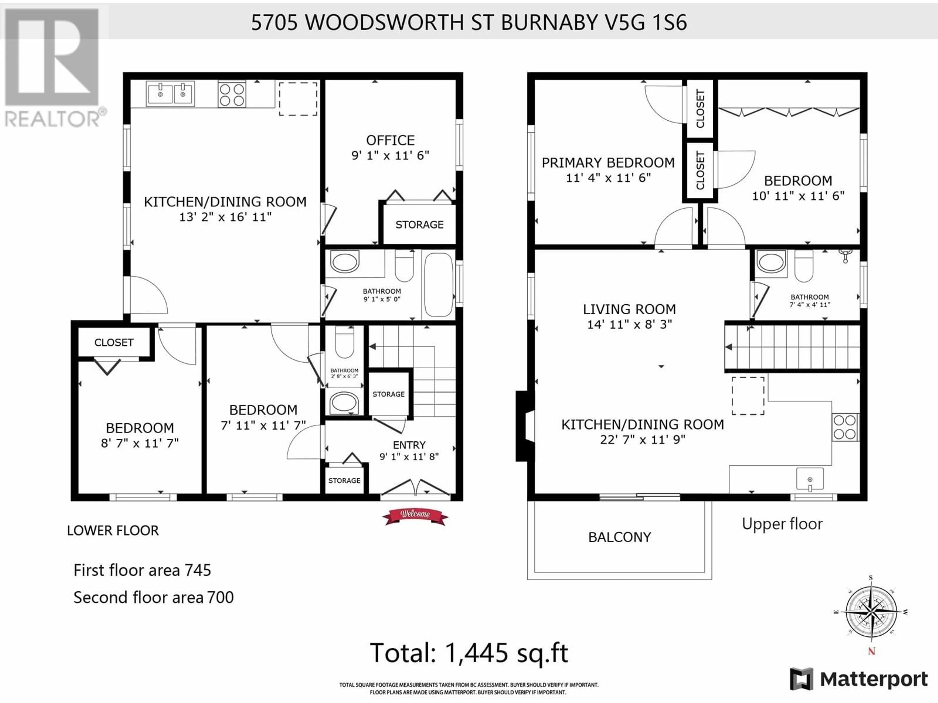 Floor plan for 5705 WOODSWORTH STREET, Burnaby British Columbia V5G1S6