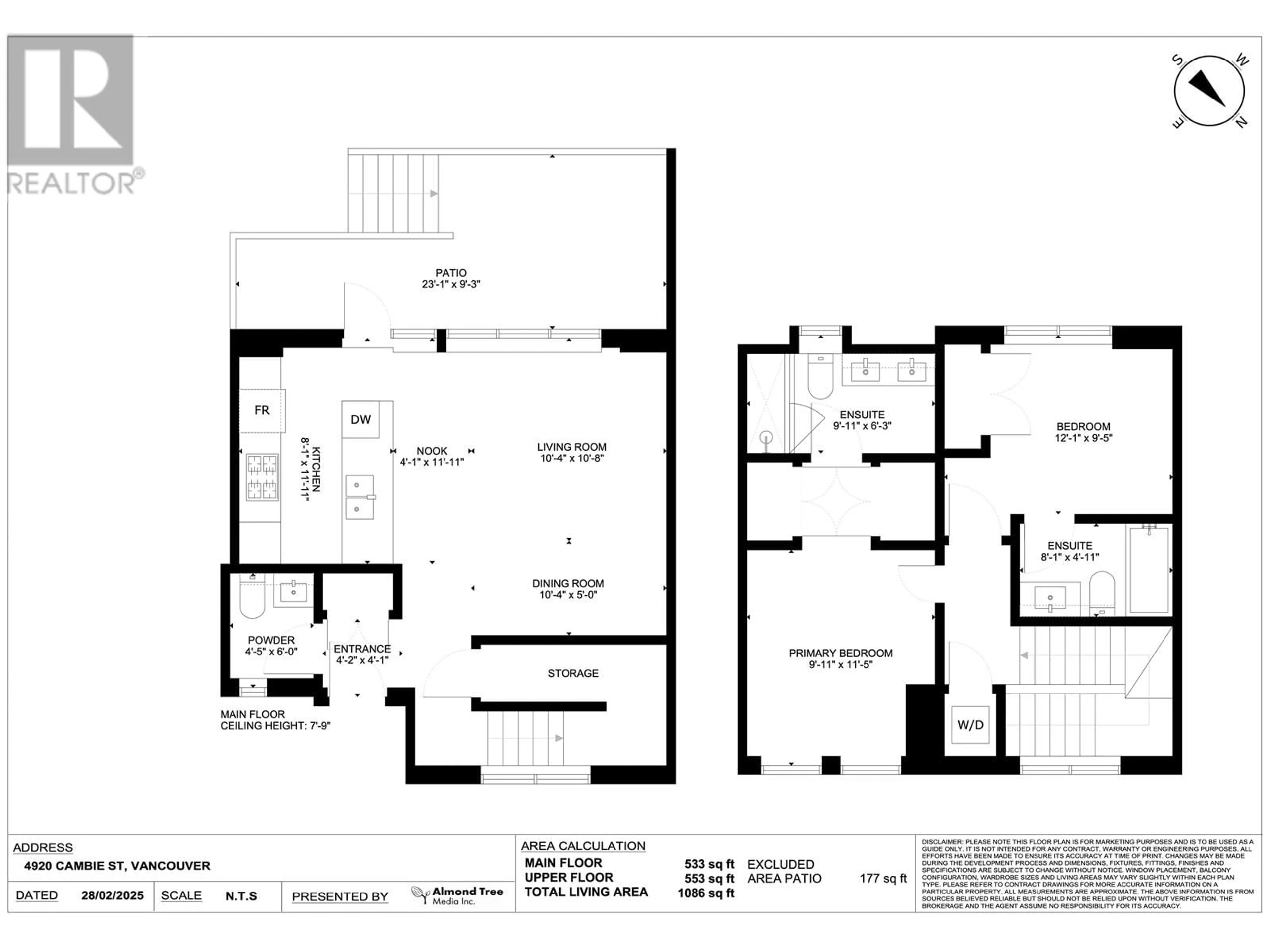 Floor plan for 4920 CAMBIE STREET, Vancouver British Columbia V5Z0K1