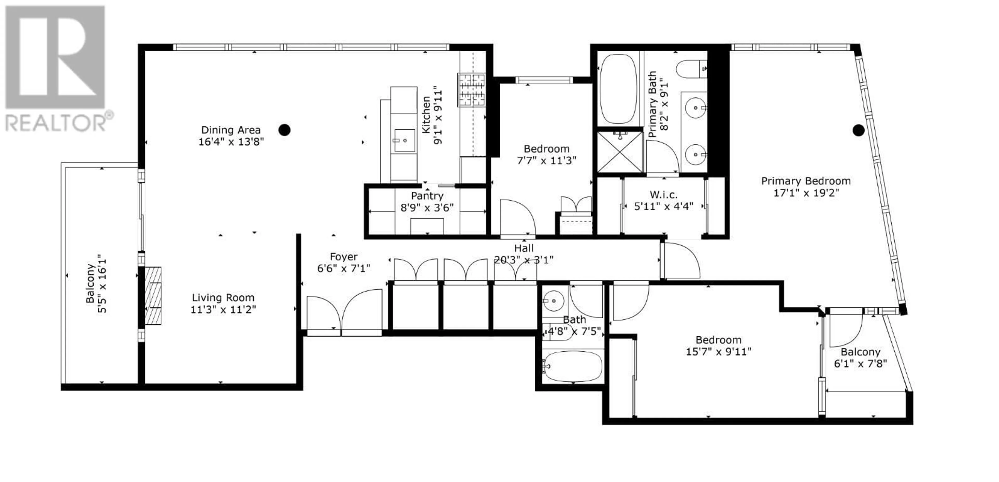 Floor plan for 3603 - 1495 RICHARDS STREET, Vancouver British Columbia V6Z3E3