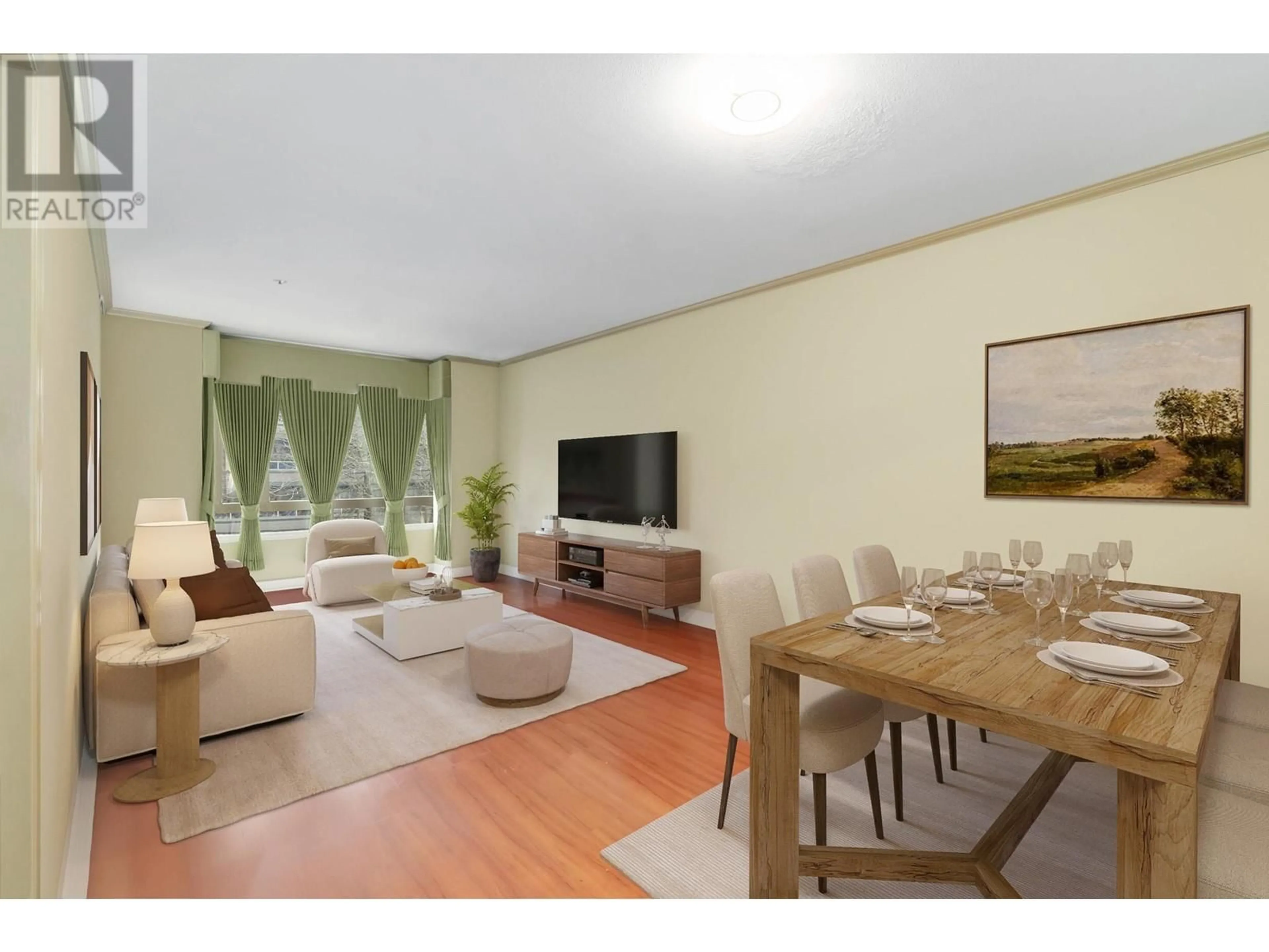 Living room with furniture, wood/laminate floor for 308 - 1823 GEORGIA STREET, Vancouver British Columbia V5L2B5
