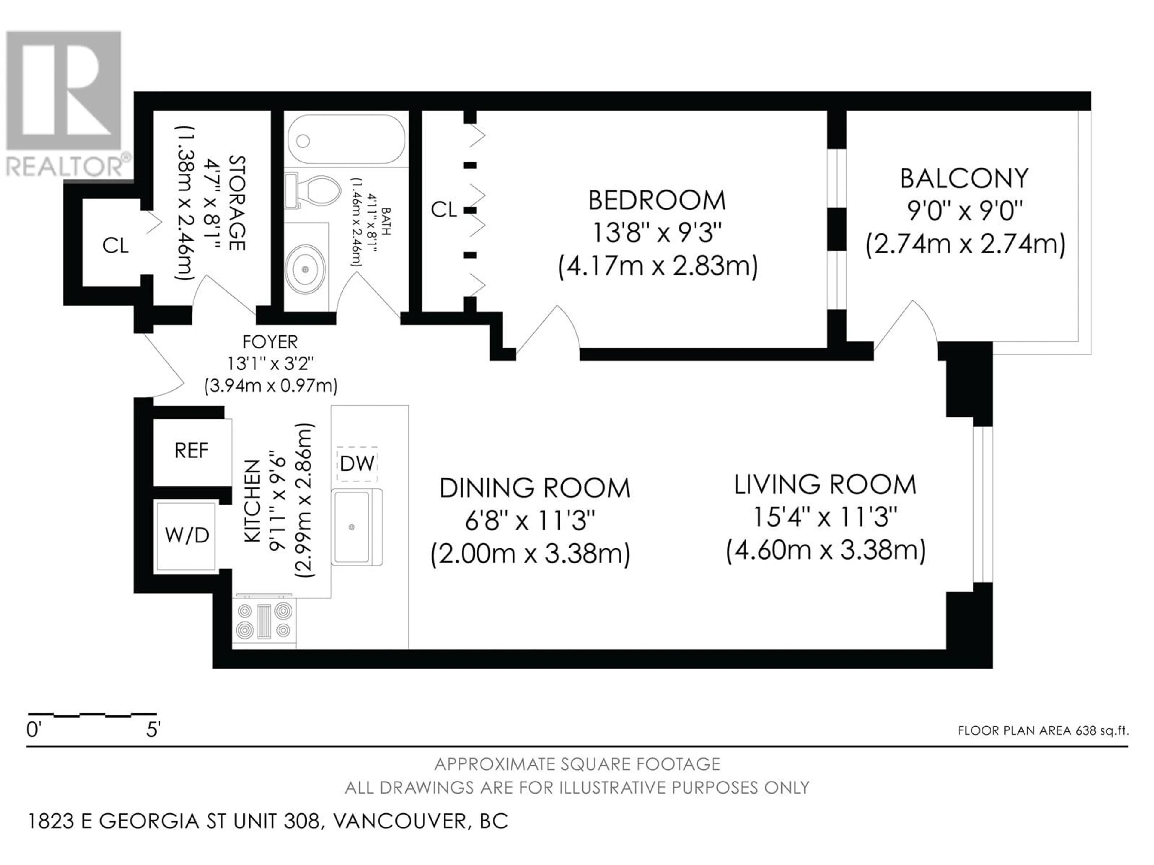 Floor plan for 308 - 1823 GEORGIA STREET, Vancouver British Columbia V5L2B5
