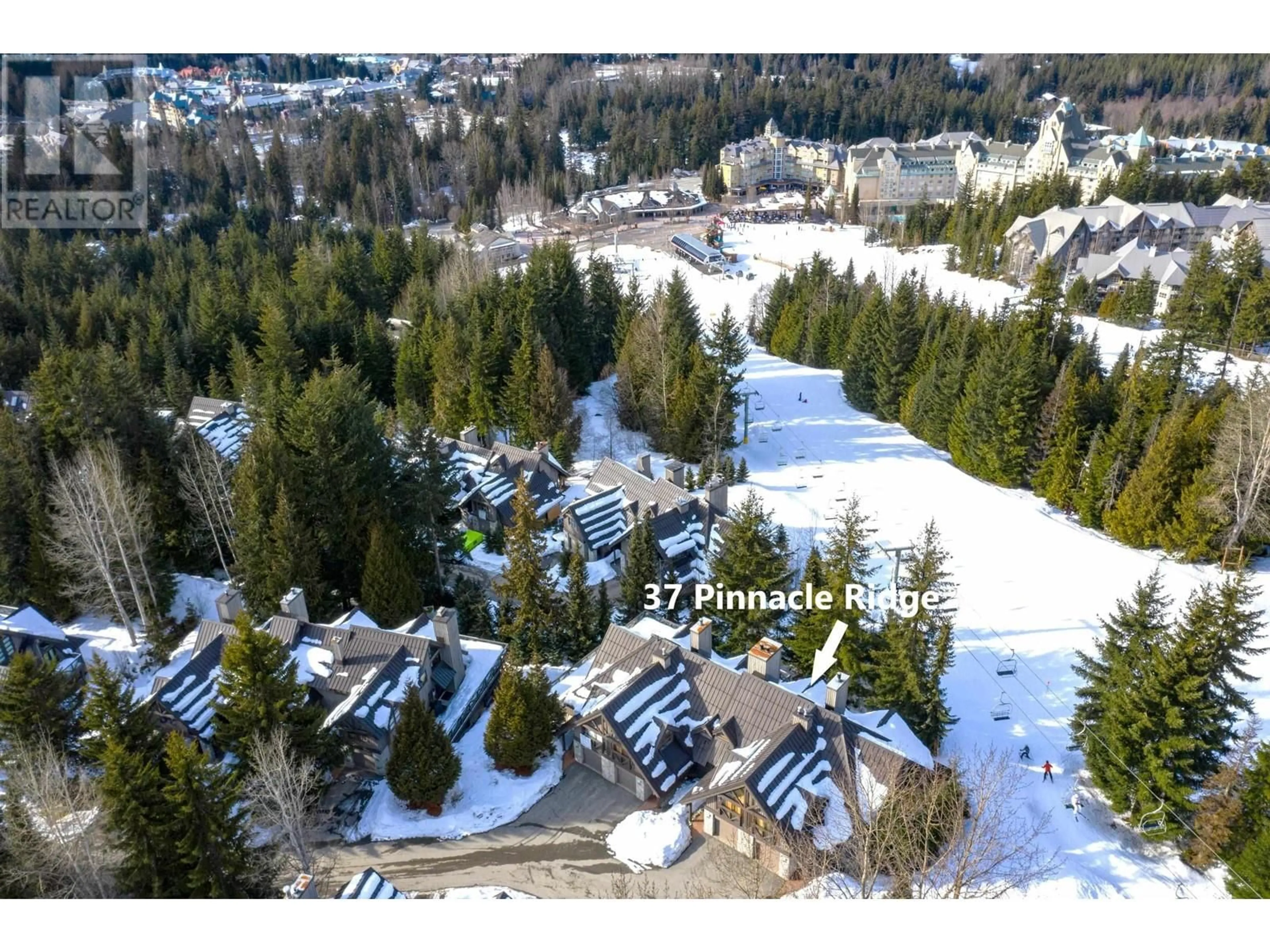 A pic from outside/outdoor area/front of a property/back of a property/a pic from drone, unknown for 37 4700 GLACIER DRIVE, Whistler British Columbia V0N1B4