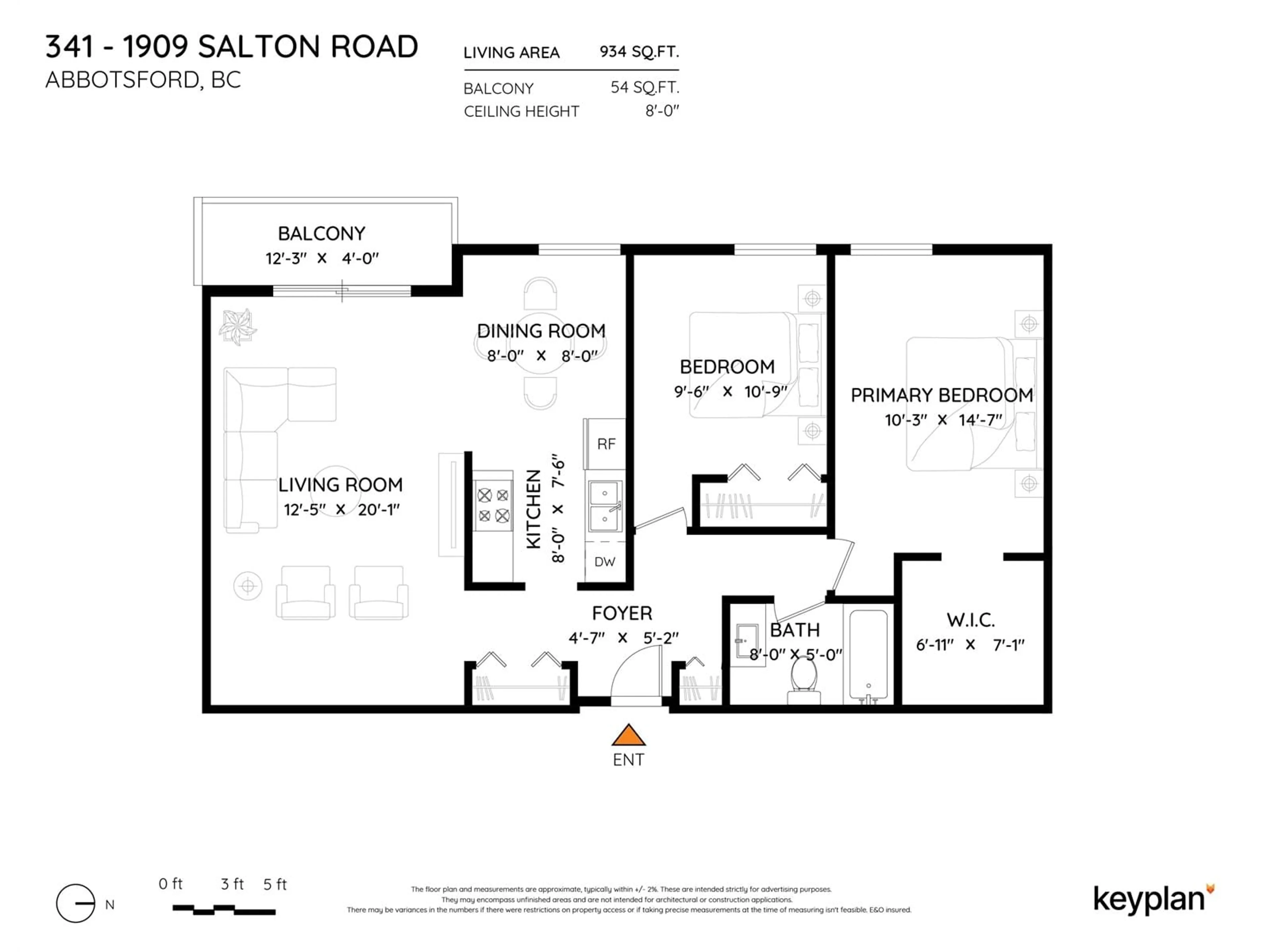 Floor plan for 341 - 1909 SALTON, Abbotsford British Columbia V3S5B6